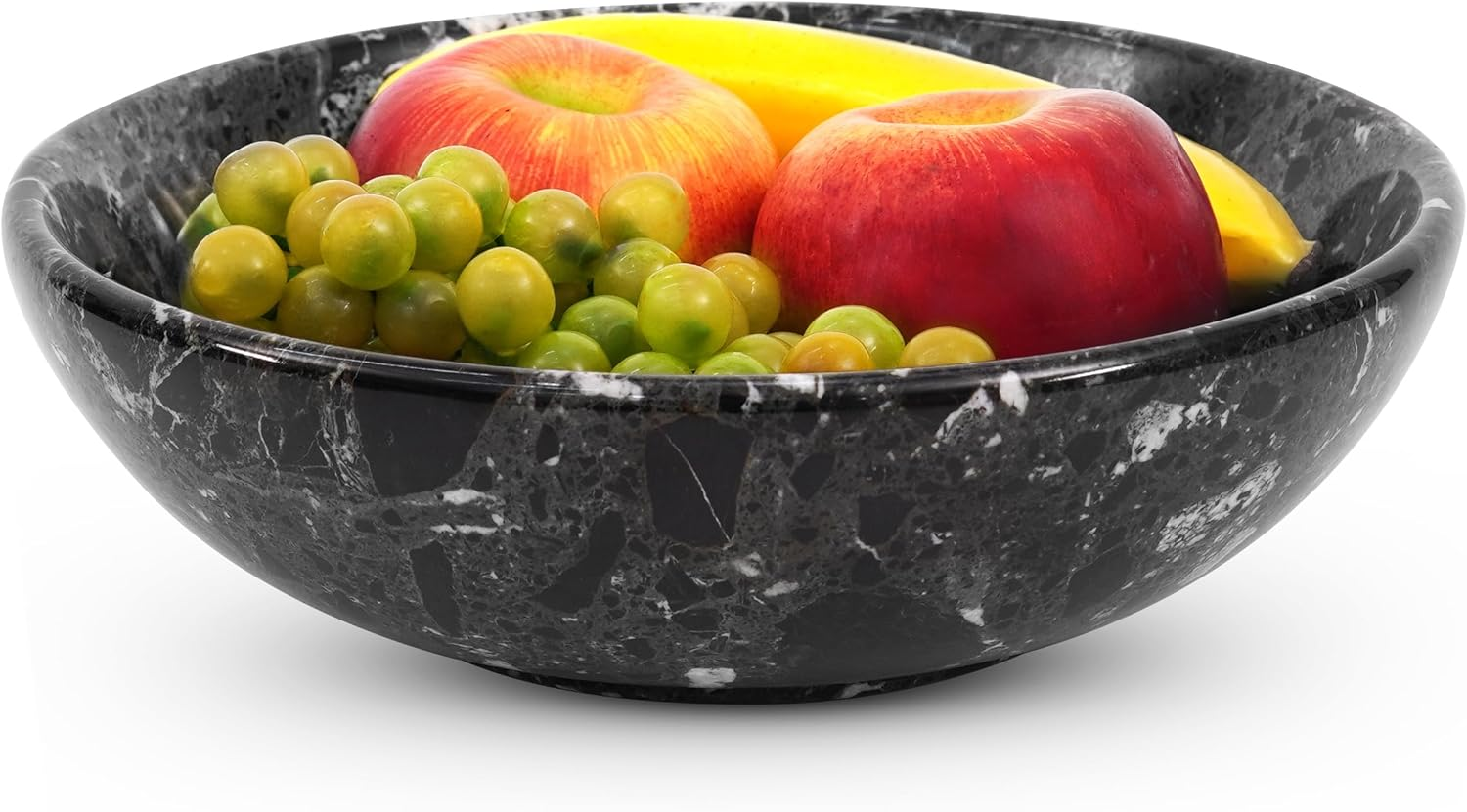 Radicaln Marble Fruit Bowl 10" Inches White Handmade Fruits Serving Bowl for Kitchen Organization Farmhouse Kitchen D&eacute;cor Fruits Holder for Dining Table