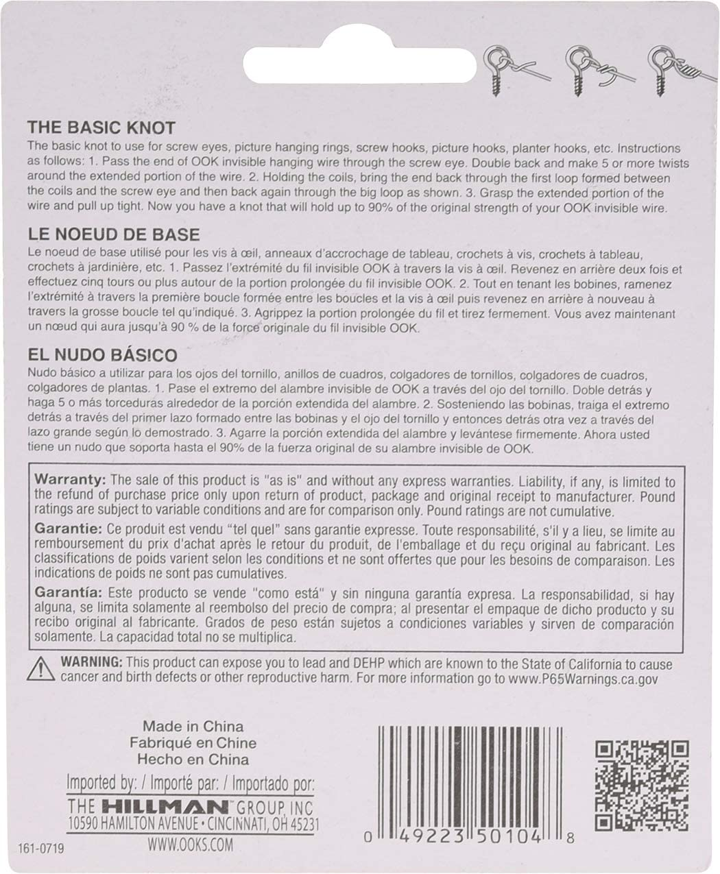 OOK 534608, Clear 50104 Invisible Hanging Wire Supports up to 50-Pounds, 1 Pack image number 3