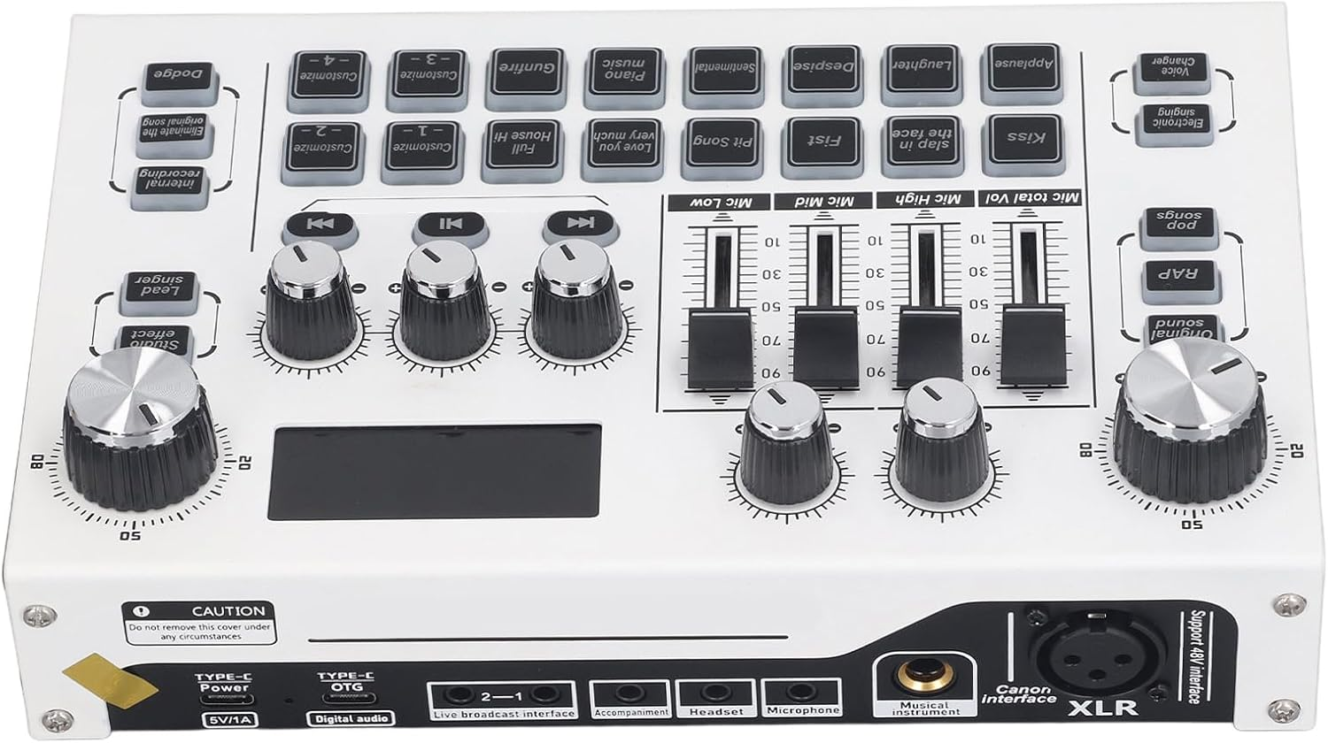 Professional Digital Mixer, USB Sound Interface Live Audio Mixer Sound Card Dual Core Digital Chip Sound Mixer, Support Dual Mic & Live & Headphones for Live Streaming Record image number 4