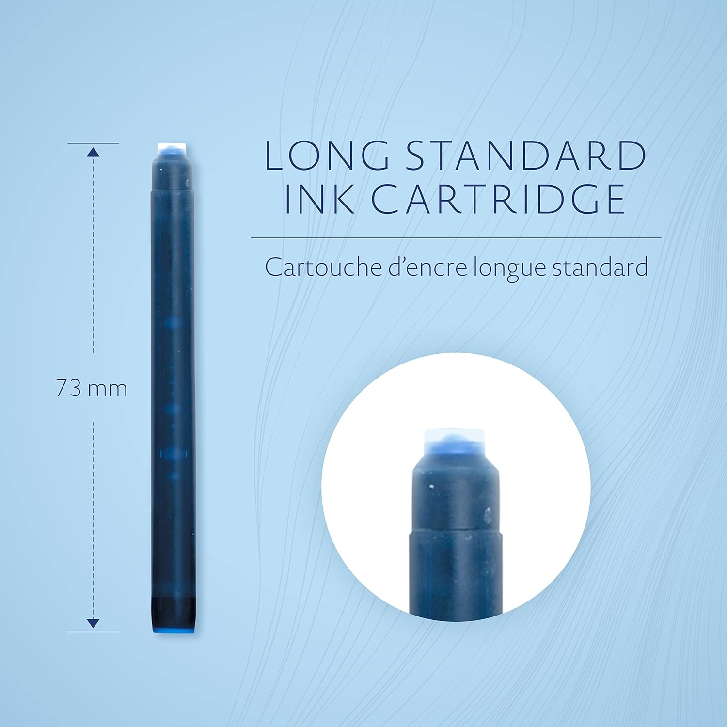 Waterman S0713021 Fountain Pen Ink Cartridges, Long, Serenity Blue, 8 Count, Blister Pack image number 3