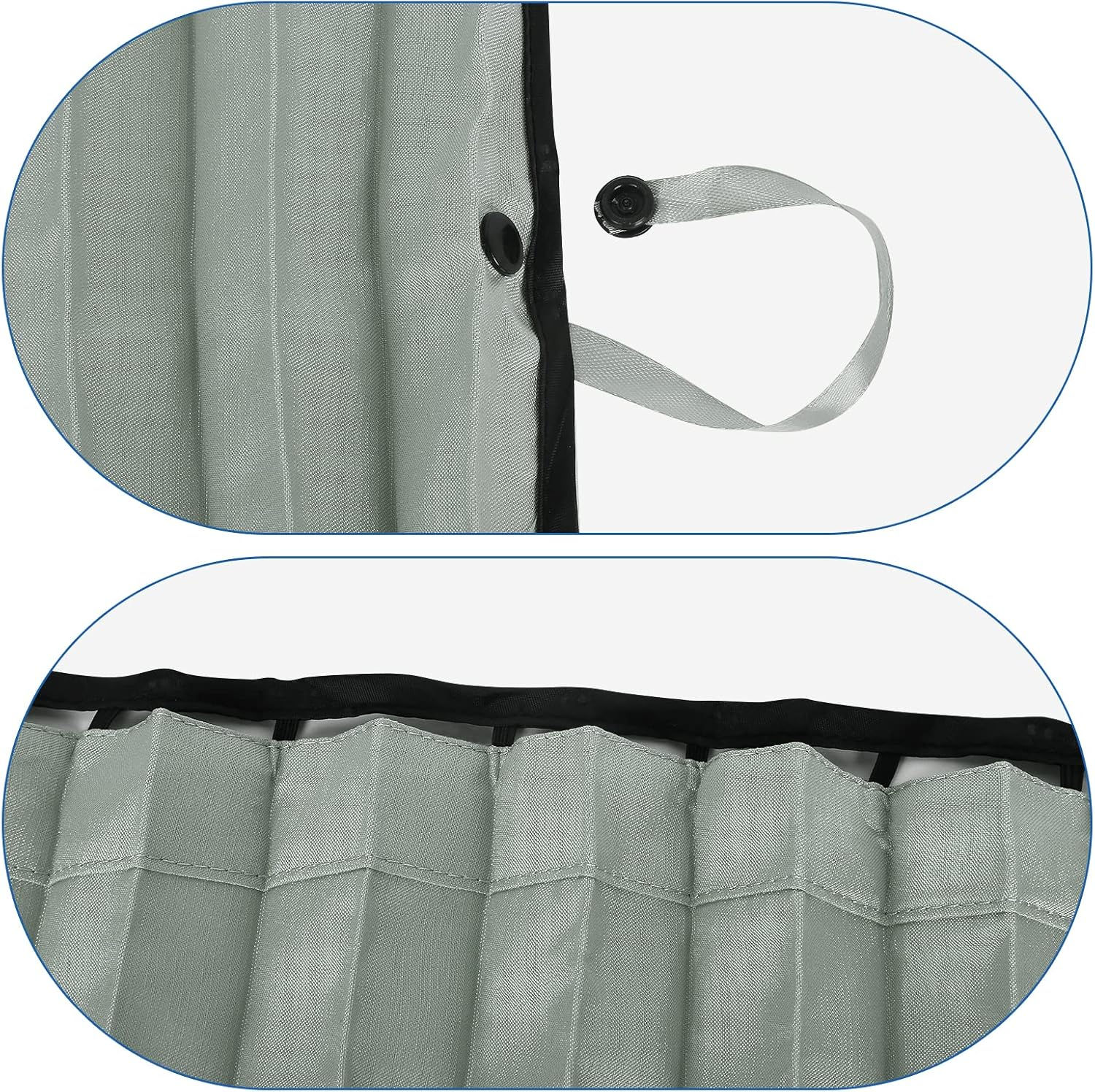 ZATOOTO Car Side Window Sun Shade - 2 Pcs Grey Magnetic Privacy Sunshades - Curtain Keeps Cooler Screen for Baby Sleeping - Black image number 2