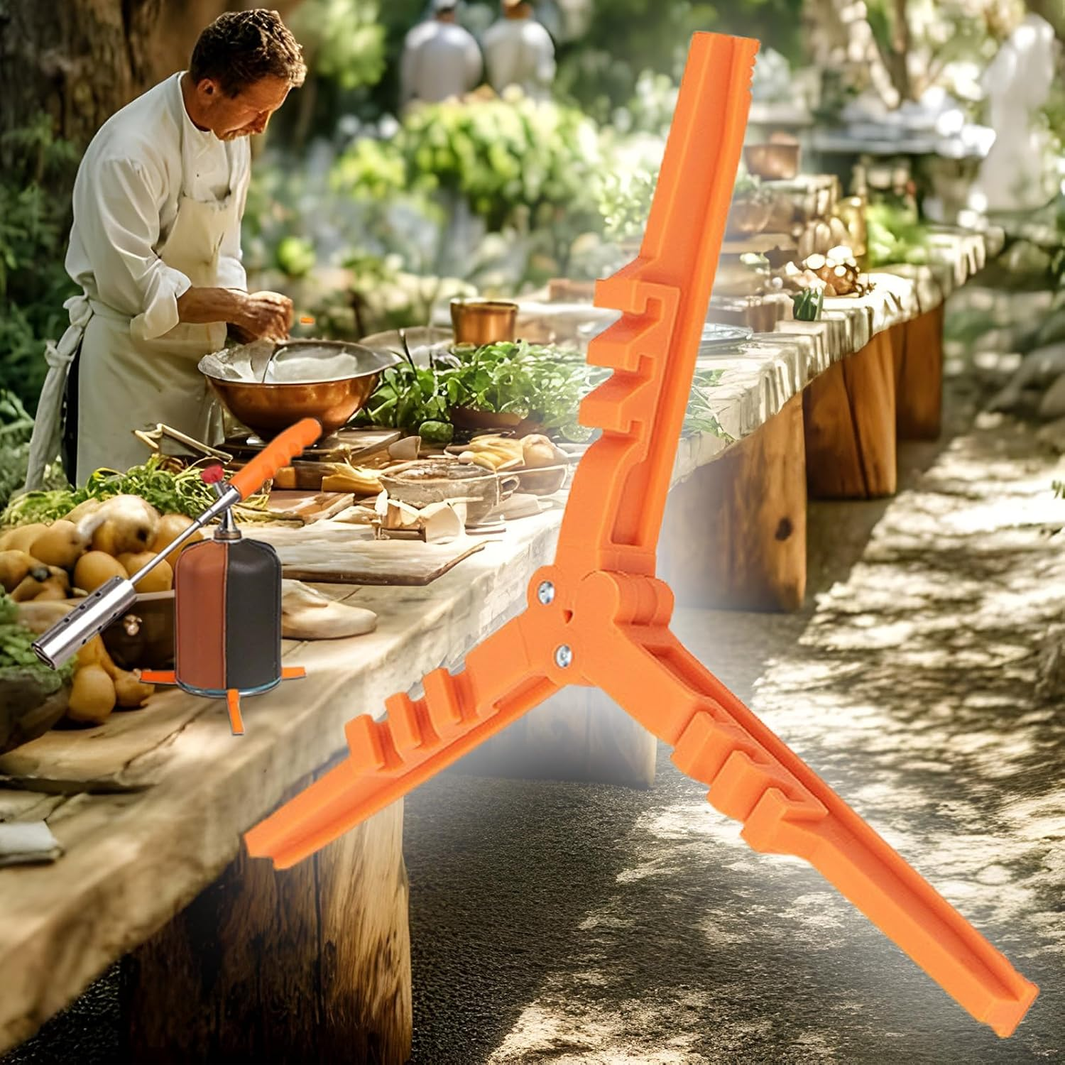 Canister Stand | Triangle Folding Can Stove Bottle Shelf | Portable Base Bracket Tripod for Camping Outdoor Picnic Cooking Mountaineering Hiking image number 6