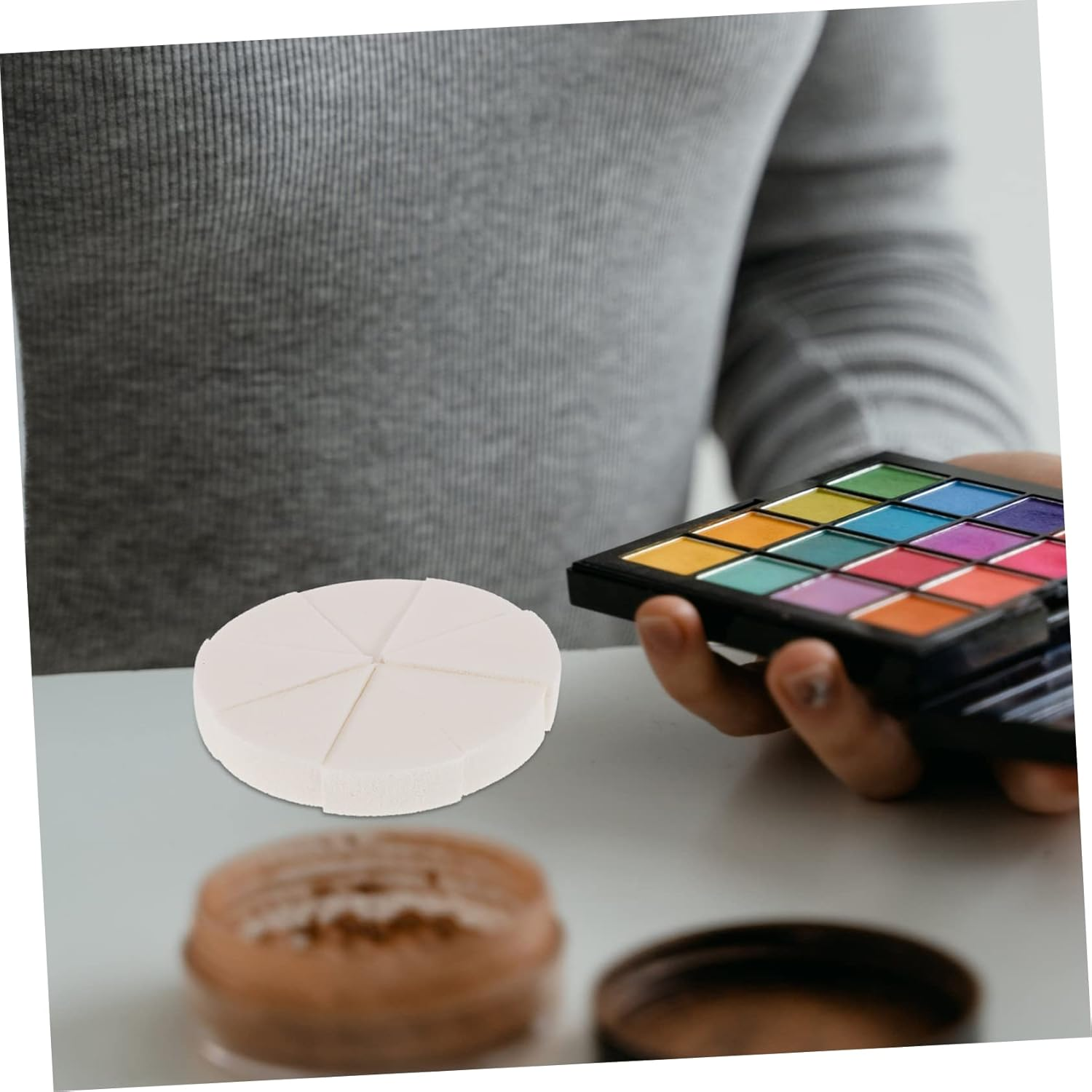 2 Sets Wedge Makeup Applicators Portable Cosmetic Sponges for Foundation and Primer Gentle Skin Compact for for Beginners and Professionals image number 5