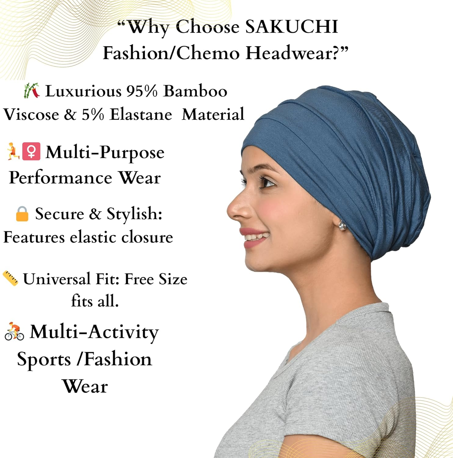 SAKUCHI Chemo Silky Soft Slouchy Snood Bamboo Cap image number 1