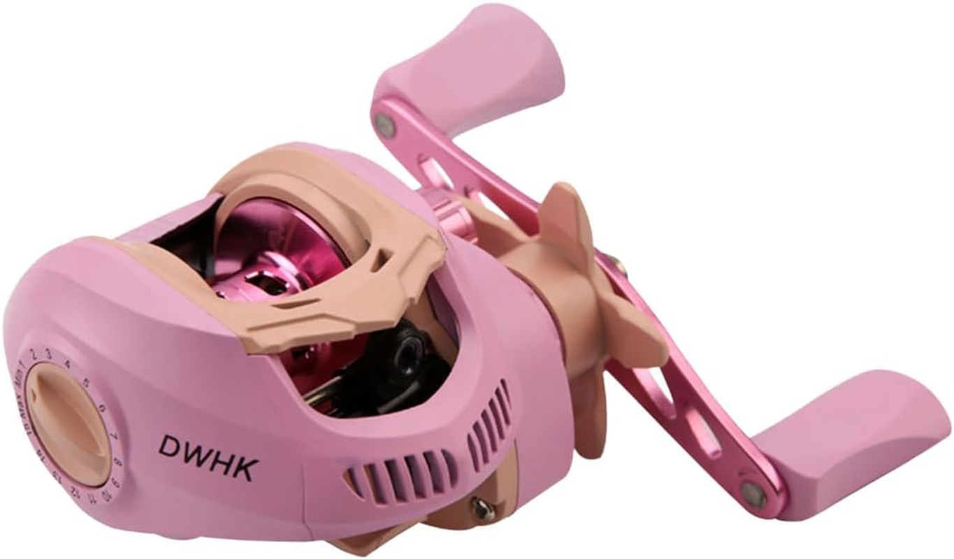 AIMALL Baitcasting Fishing Reel 18+1BB High Speed Drop Wheel Left/Right Hand Macaron Reel with Brass Spindle Gear Ceramic Outlet for Freshwater Saltwater Casting - Blue-Left Hand Version image number 7