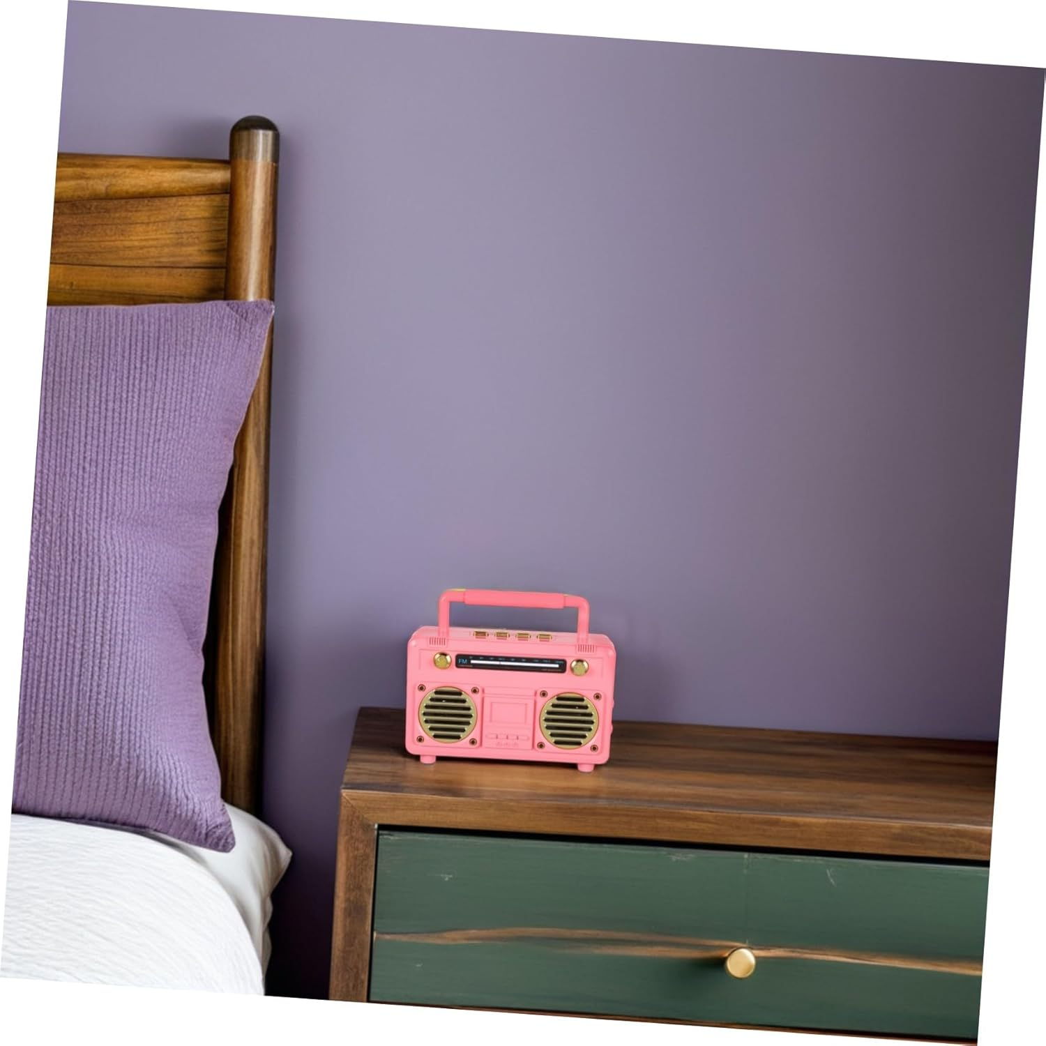 BRIGHTFUFU Vintage Mini Wireless Speaker Retro Design Portable Radio with Long Battery Life for Kitchen Desk Bedroom Office Party Outdoor Use image number 1