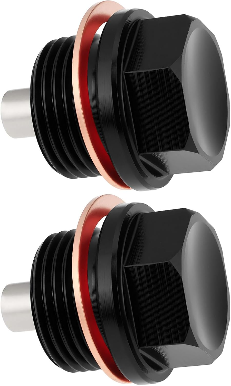 Be in Your Mind 2Pcs M20X1.5 Magnetic Sump Plug with Gaskets Oil Drain Plug for Cars Motorcycles Black