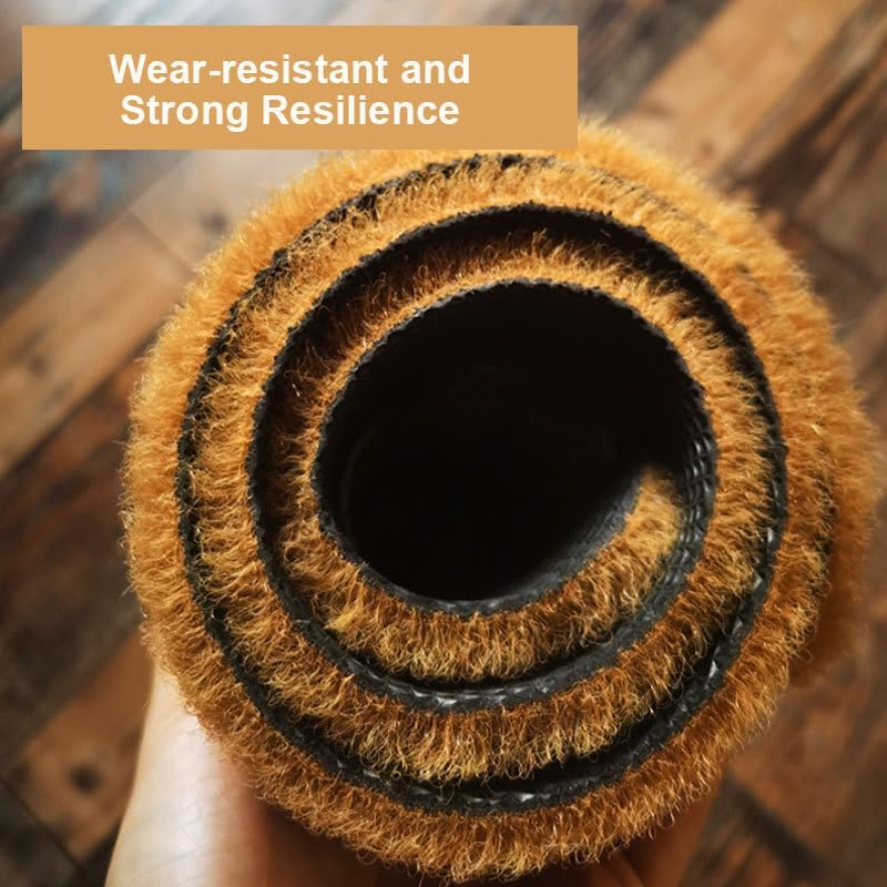 Front Door Mat outside Entrance 45Cm X 75Cm, Non-Slip Low Pile Outdoor Doormat Faux Coconut Coir Half Circle Heavy Duty Outdoor Mats for Front Door Back Door, Home image number 2
