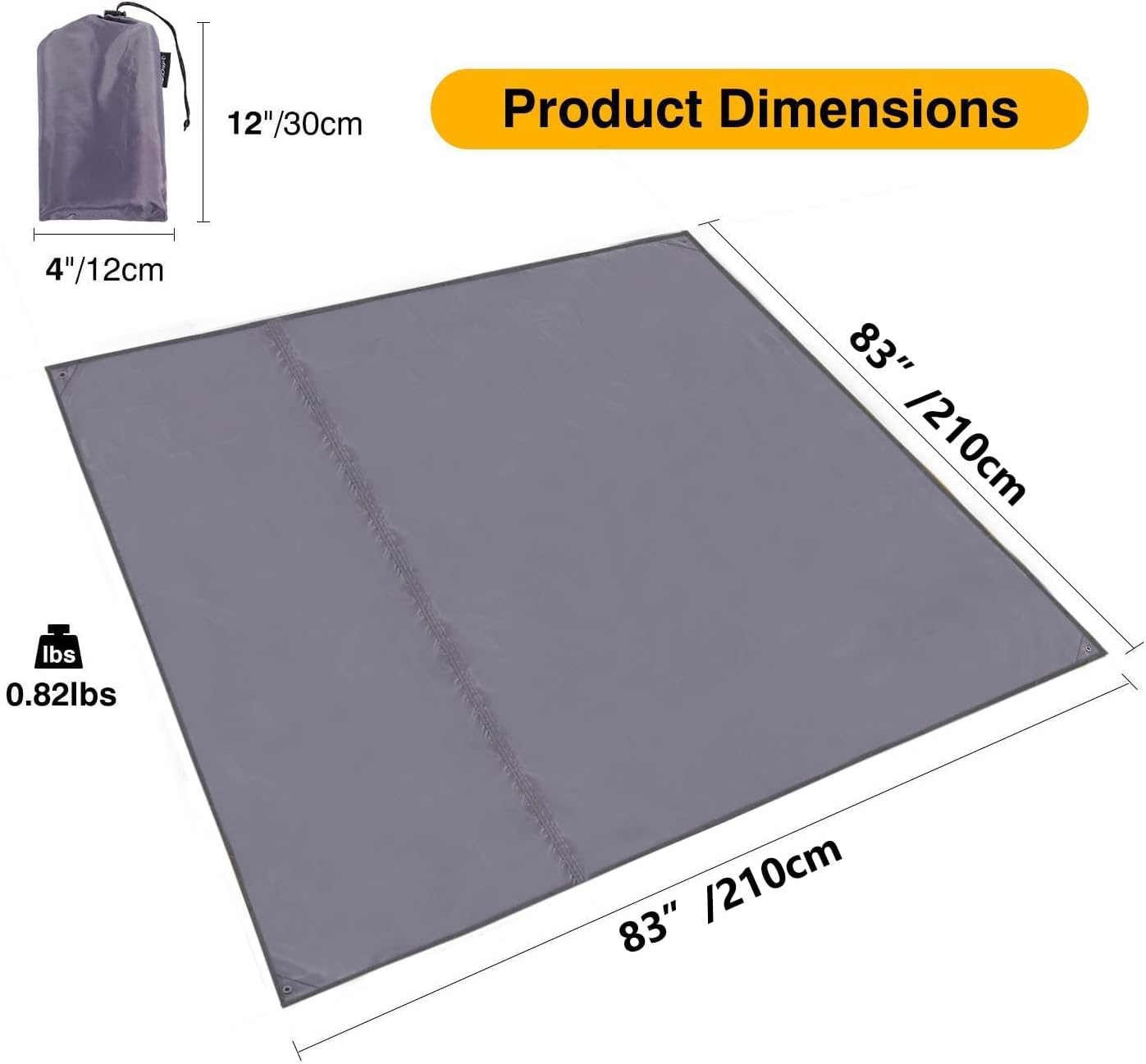 REDCAMP Waterproof Camping Tarp - 36"X83"/55"X83"/71"X83"/82"X82"/95"X83", 4 In1 Multifunctional Tent Footprint for Camping, Hiking and Survival Gear, Lightweight and Compact - 4Person image number 6