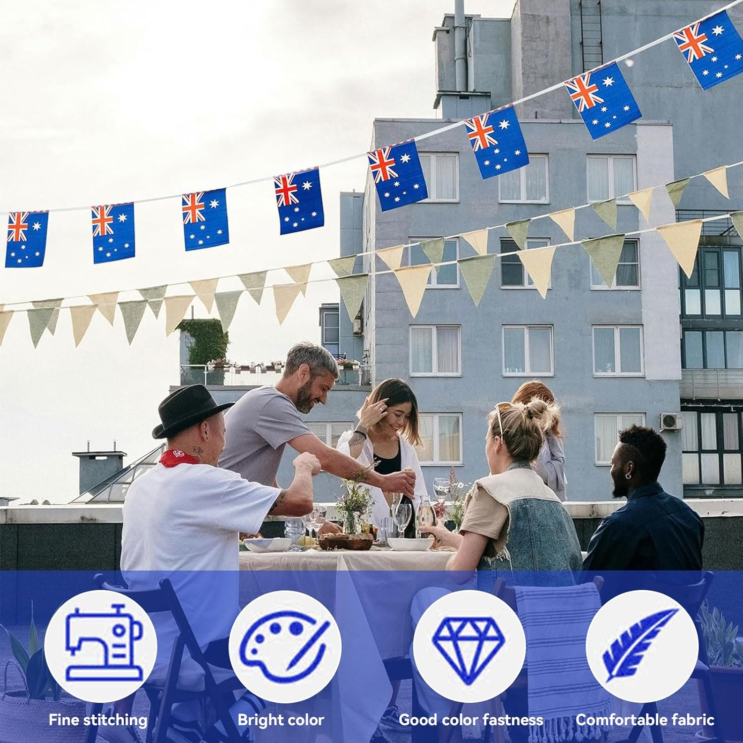 Australia Flags Small String Mini Flag Pennant Banner Decorations -30 Flags, Patriotic Events Patriotic Events 26Th of January Australia Day Country Decoration, School, Party, Sports Events (01)