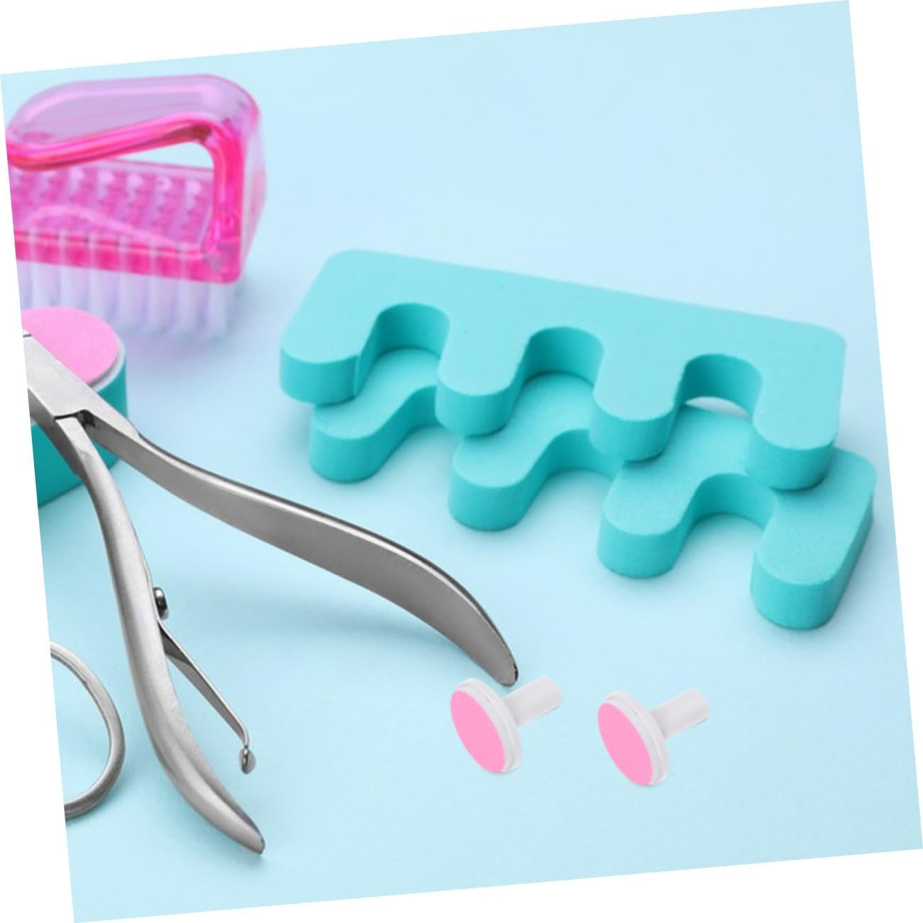 PACKOVE Electric Nail Trimmer Replacement Pads 12Pcs Pink Adults Nail Buffer Grinding Heads Refill