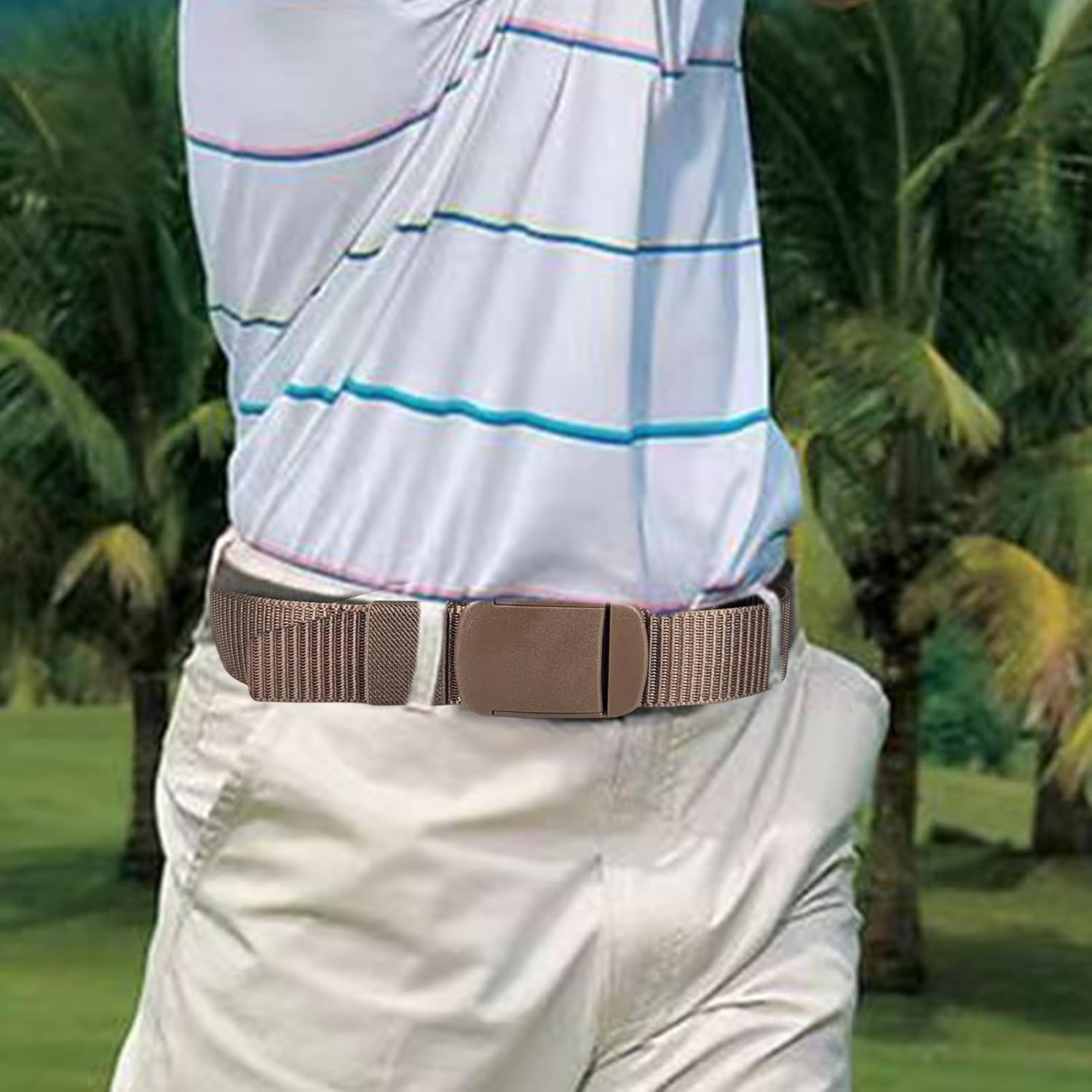 GLANSI Travel Security Money Belt, Money Belt with Hidden Money Pocket, Undercover Hidden Wallet, Adjustable Canvas Belt for Travel, Money Waist Belt Bag, Anti-Theft Passport Wallets for Men & Women image number 5