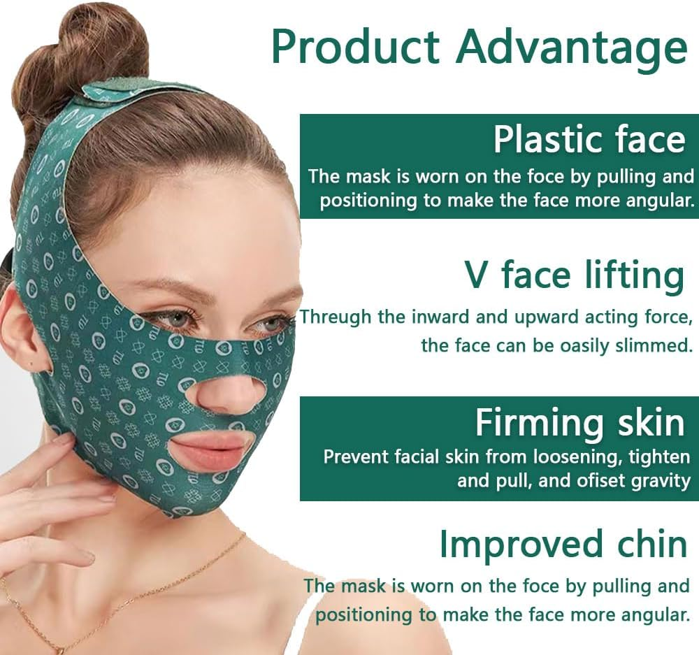 V Line Lifting Mask 2-In-1 &ndash; Reusable V-Shaped Slimming Face & Chin Lifting Belt, Double Chin Eliminator for Women, Facial Slimmer Tape for Saggy Skin, Jawline Exerciser & Face Shaper image number 6
