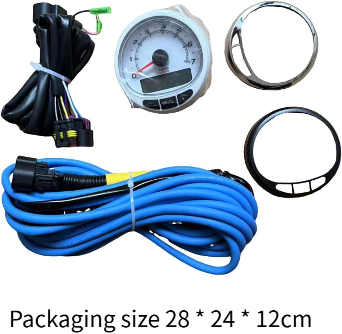 Outboard Motor Tachometer Kit Replace 8M0135634 3 Feet Long Harness Practical image number 1