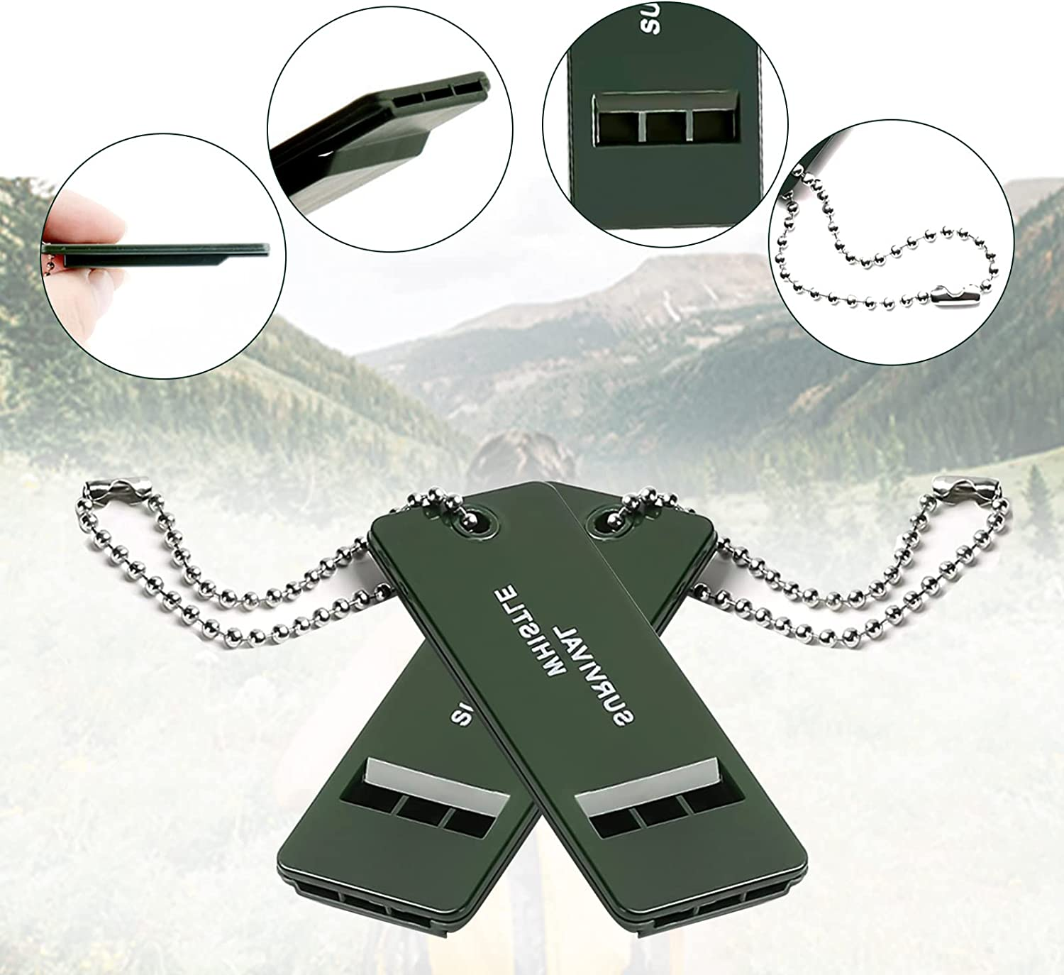 Zosylala Whistle,Multiple Frequencies Whistle,Loud Volume,Survival Whistle for Outdoor Safety,Hiking,Camping and Pet Training-2Packs image number 4