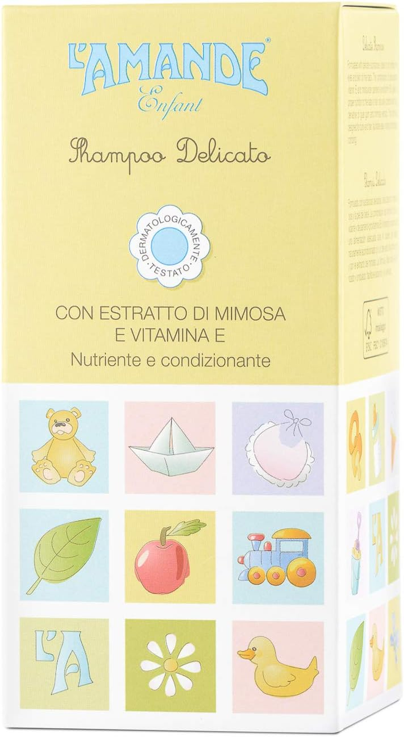 L'AMANDE Baby and Newborn Shampoo with Vitamin E and Mimosa Extract, Delicate and Moisturising Baby Cleansing Gel for Sensitive Skin, Liquid Soap for Soft and Velvety Hair image number 1