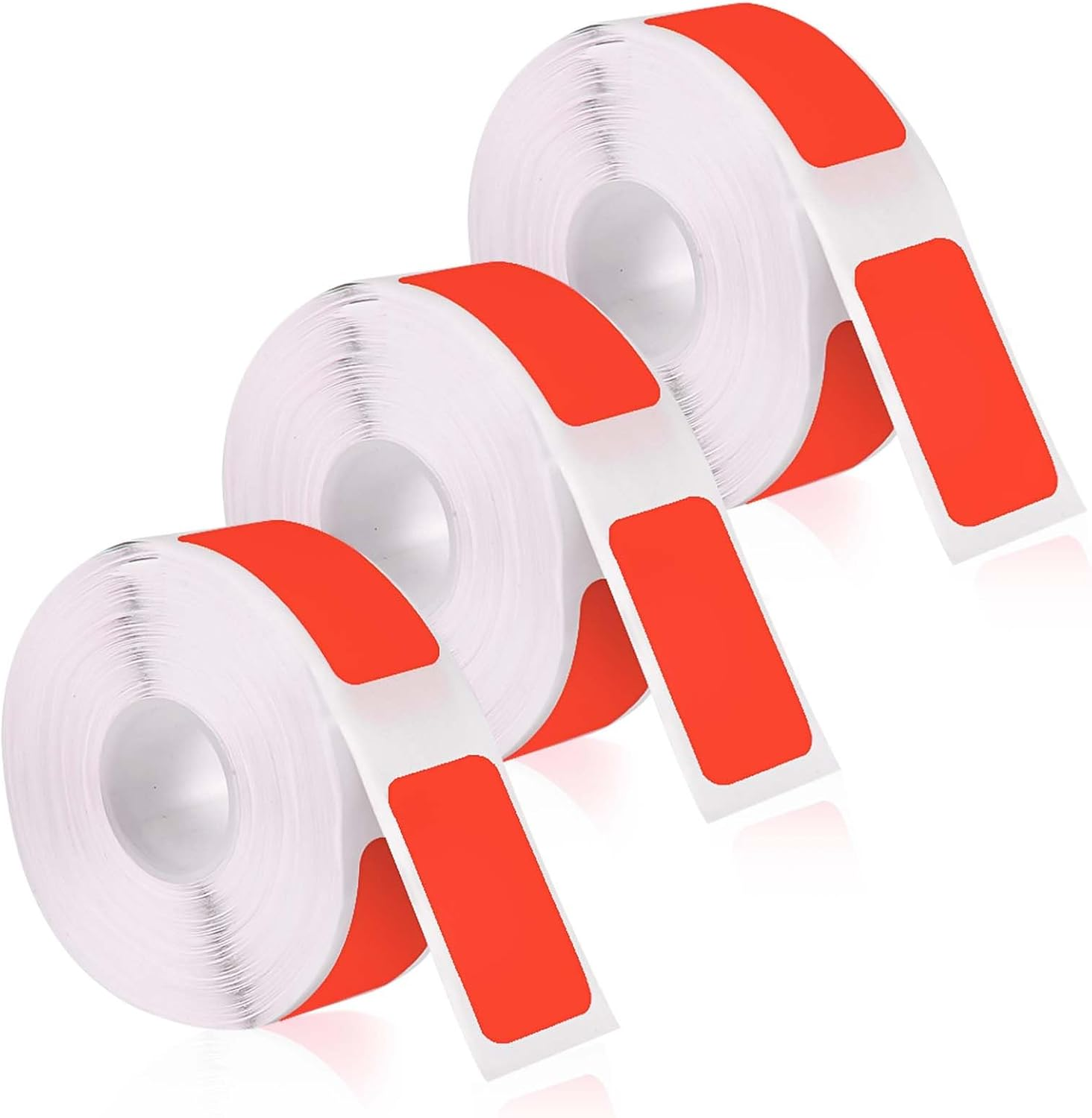 3 Rolls Label Maker Tape for Phomemo D30, Label Printer Paper Stickers Waterproof Thermal Self-Adhesive Label Thermal Paper for Label Maker Machine for Home Office School (Red, 12Mm X 22Mm) - Orange image number 7