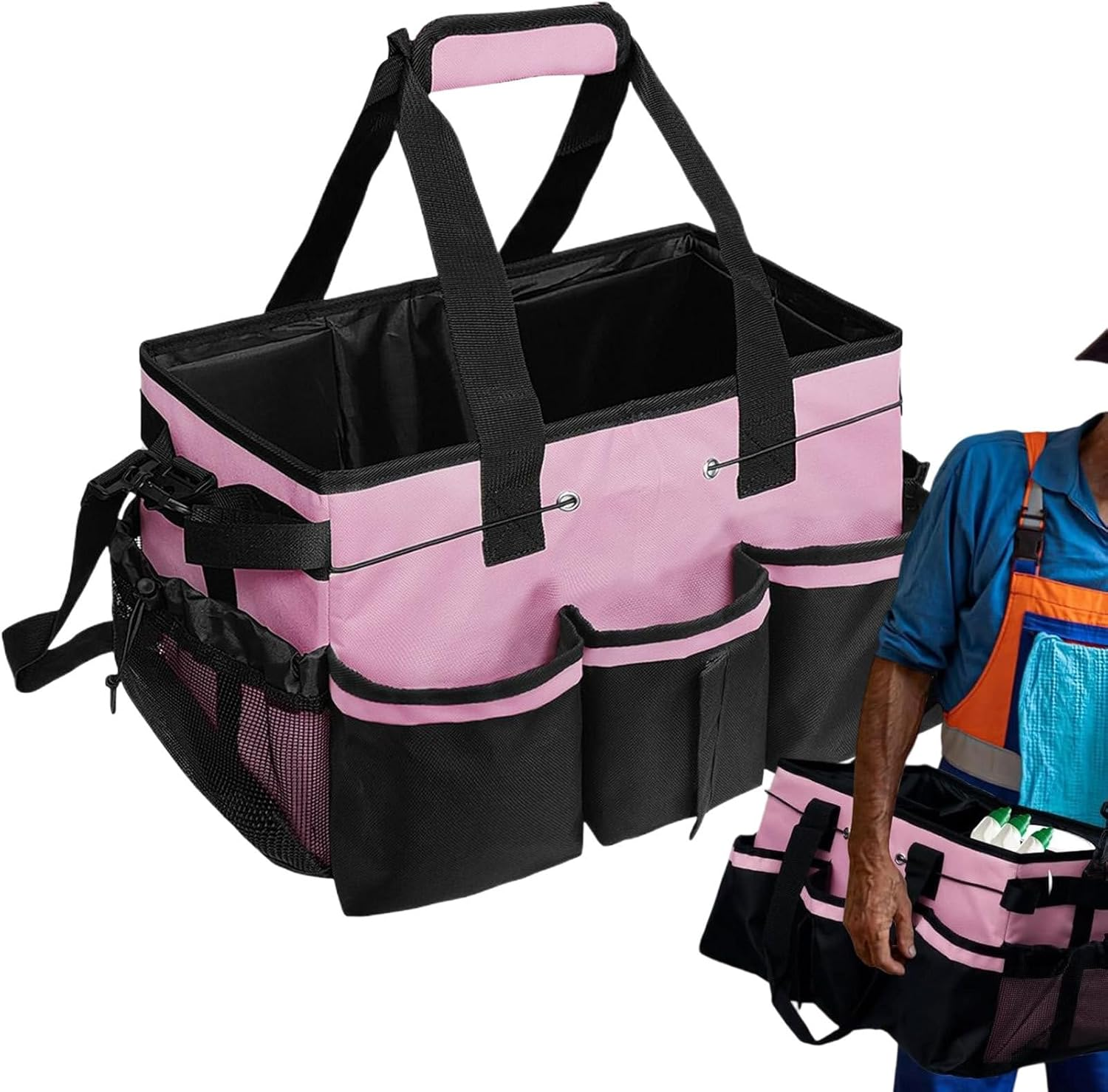 Cleaning Bags for Housekeepers, Cleaning Supply Tote, Tools Organizer Wearable Tote for Camping Bathroom Dorm Car Shower College Kitchen