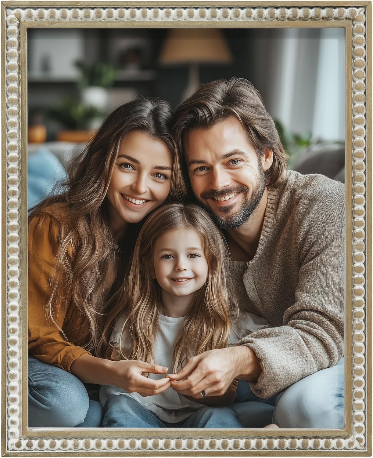 8X10 Picture Frame, Natural Pine Wood Wall Mount Photo Frame Boho Distressed White Vintage Rustic Tabletop Display Home Decor for Bedroom Living Room Hallway Entryway image number 1