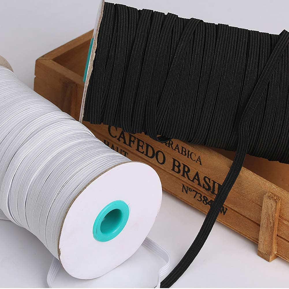 White Elastic Band for Sewing, 200 Yards 1/4 Inch Elastic Cord/Elastic Rope - Heavy Stretch Knit Elastic Band for Sewing Crafts DIY Jewelry Making Bedspread Cuff image number 5