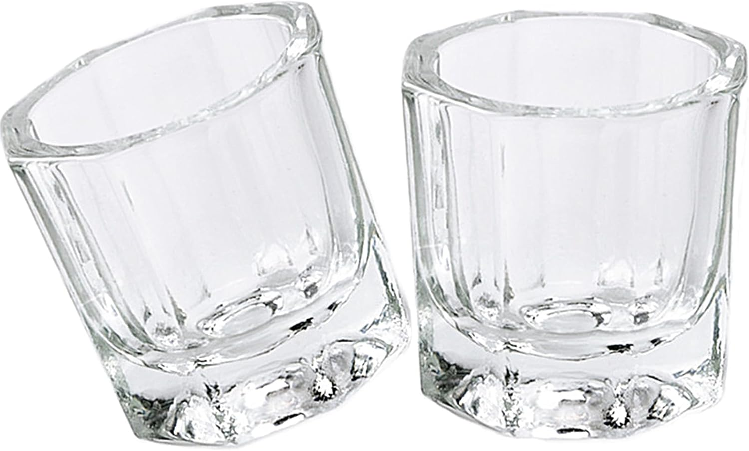 Fiezkaa 2Pcs Clear Nail Dappen Dish Glass Cup for Acetone and Nail Liquid, Small Dampen Dish for Acrylic Nails, Monomer, Powder, Polish Remover - Dapping Dish for Nail Tech, Art image number 3