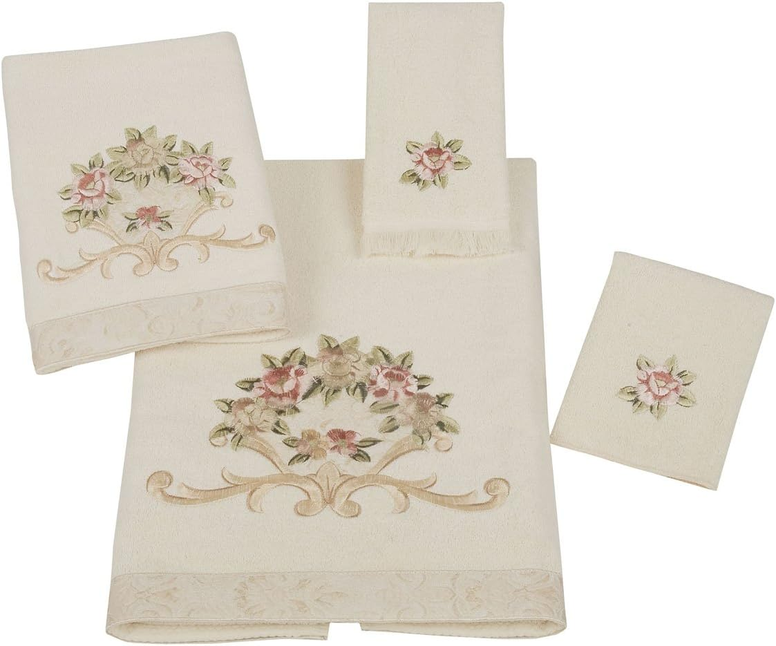 Avanti Linens 5412IVR Rosefan Hand Towel, Ivory, 13.00" X 10.00" image number 3