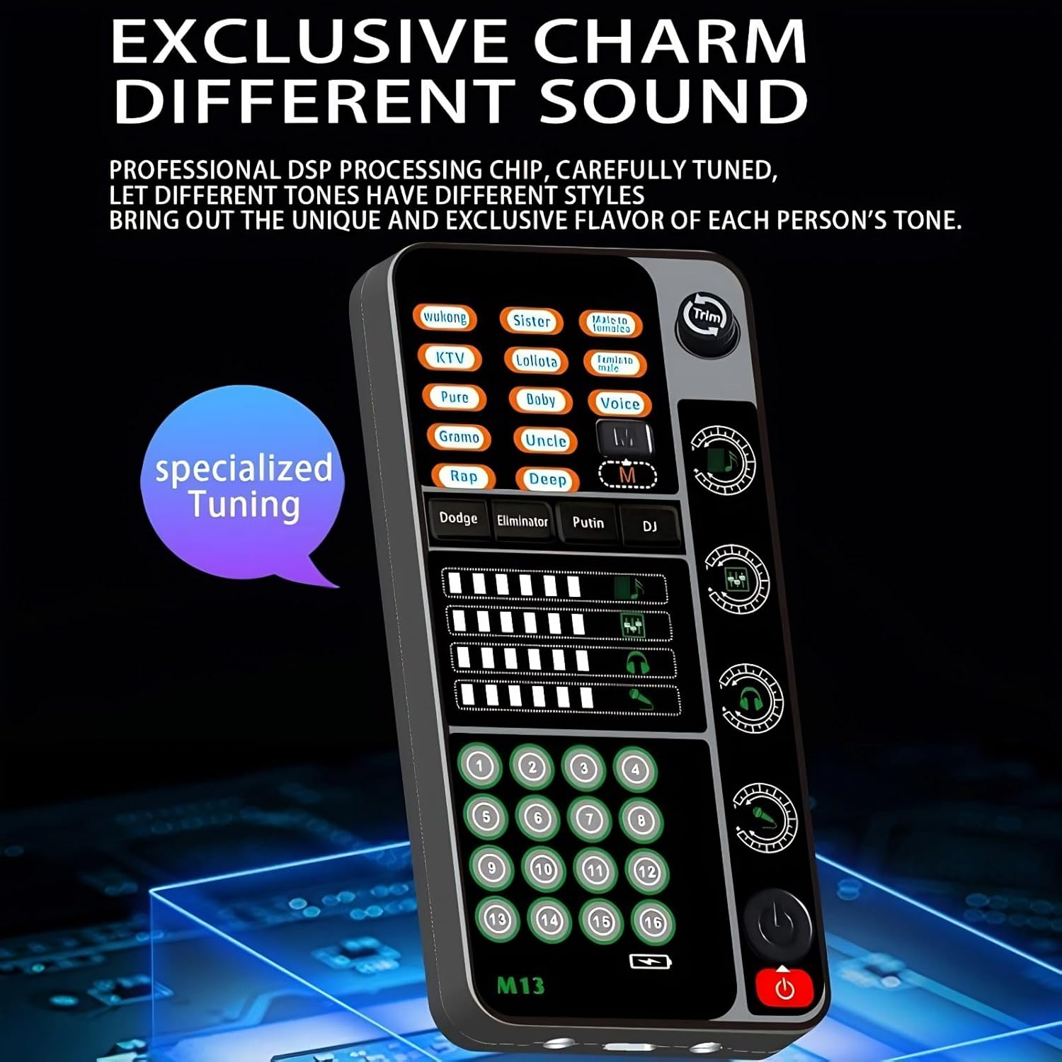 Gaming Mixer with Voice Changer Voice Changer with Voice Changer, Portable Handheld Microphone for Live Streaming Singing and Gaming, Cool Appearance and Multiple Connection Options DJ Mixers