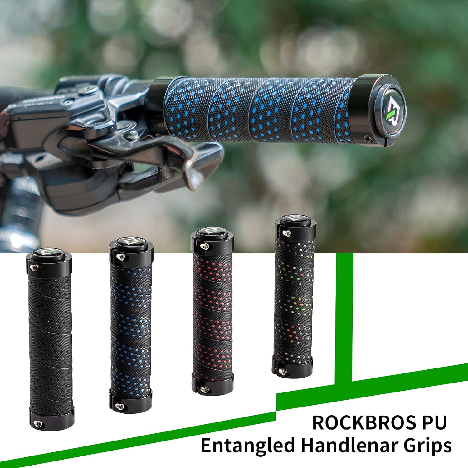 ROCKBROS Bike Handle Grips Non-Slip Bike Grips Double Lock-On Bicycle Handlebar Grips for BMX, MTB, Scooters, Folding Bikes 22.2Mm image number 5