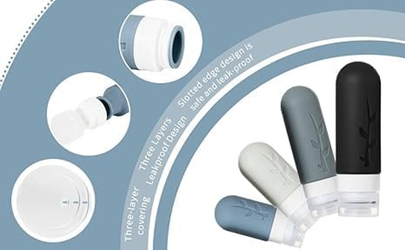 18Pack Travel Bottles for Toiletries TSA Approved Silicone Containers Jar Leak Proof Refillable Liquids Shampoo Conditioner Essentials Toiletry Reusable Accessories Must Have image number 1