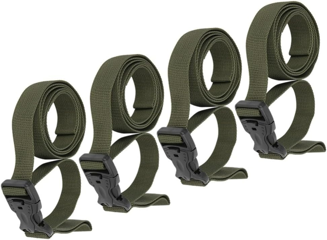 Chiffonade 4-Pack Heavy Duty Adjustable Nylon Luggage Straps with Safety Buckle, 135Cm (53") Packing Belts for Suitcases, Backpacks, Camping Gear image number 2