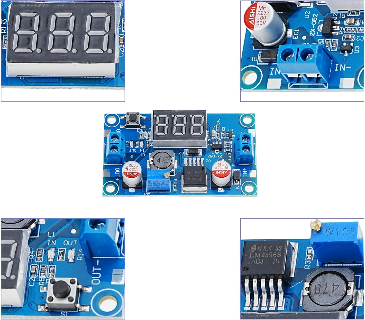 A-DIGISHUO 2Pcs LM2596 Adjustable with Display Buck Module (2Pcs Lm2596S with Display) image number 3