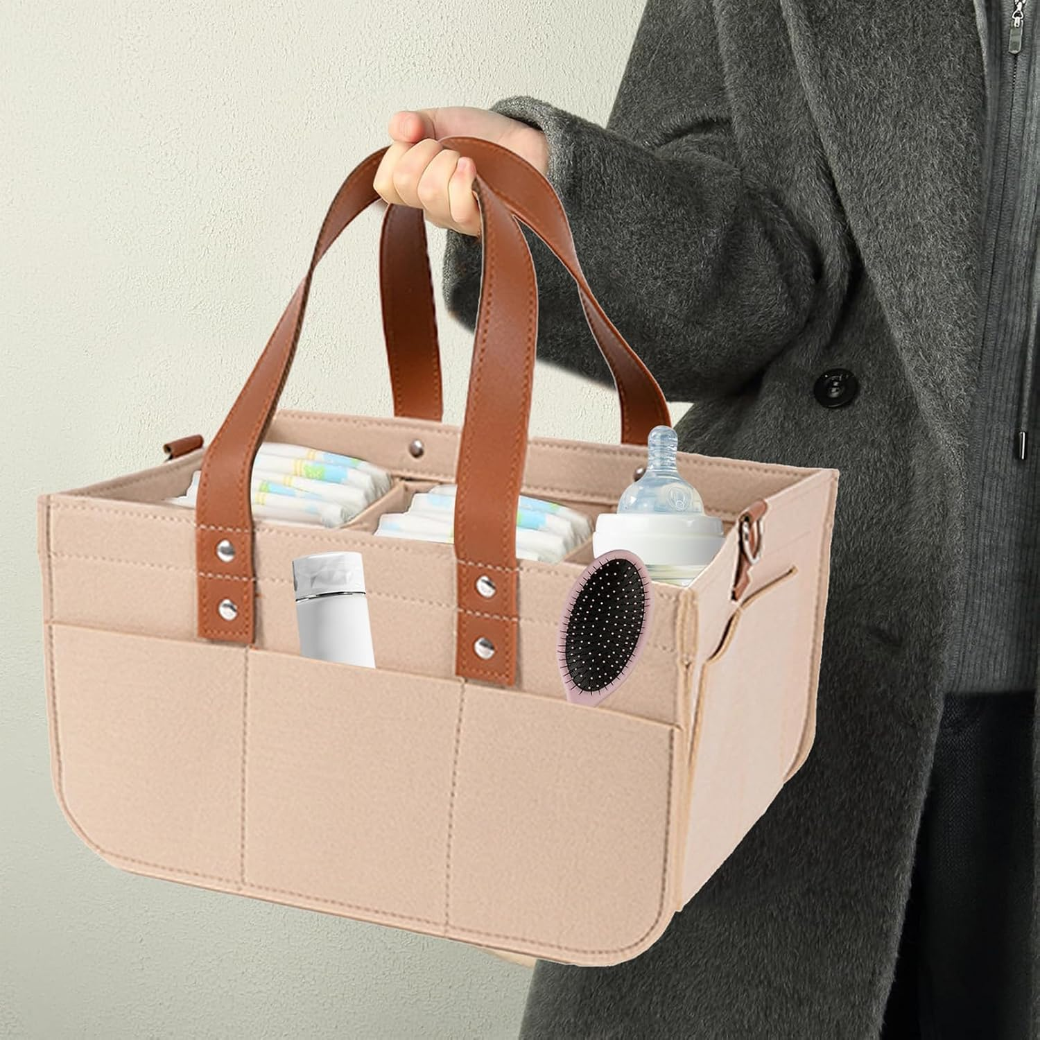 Diaper Storage Organizers - Baby Diaper Organizer Basket | Large Capacity Baby Storage Bag | Large Capacity Baby Storage Bag | Bag Organizer Basket image number 5