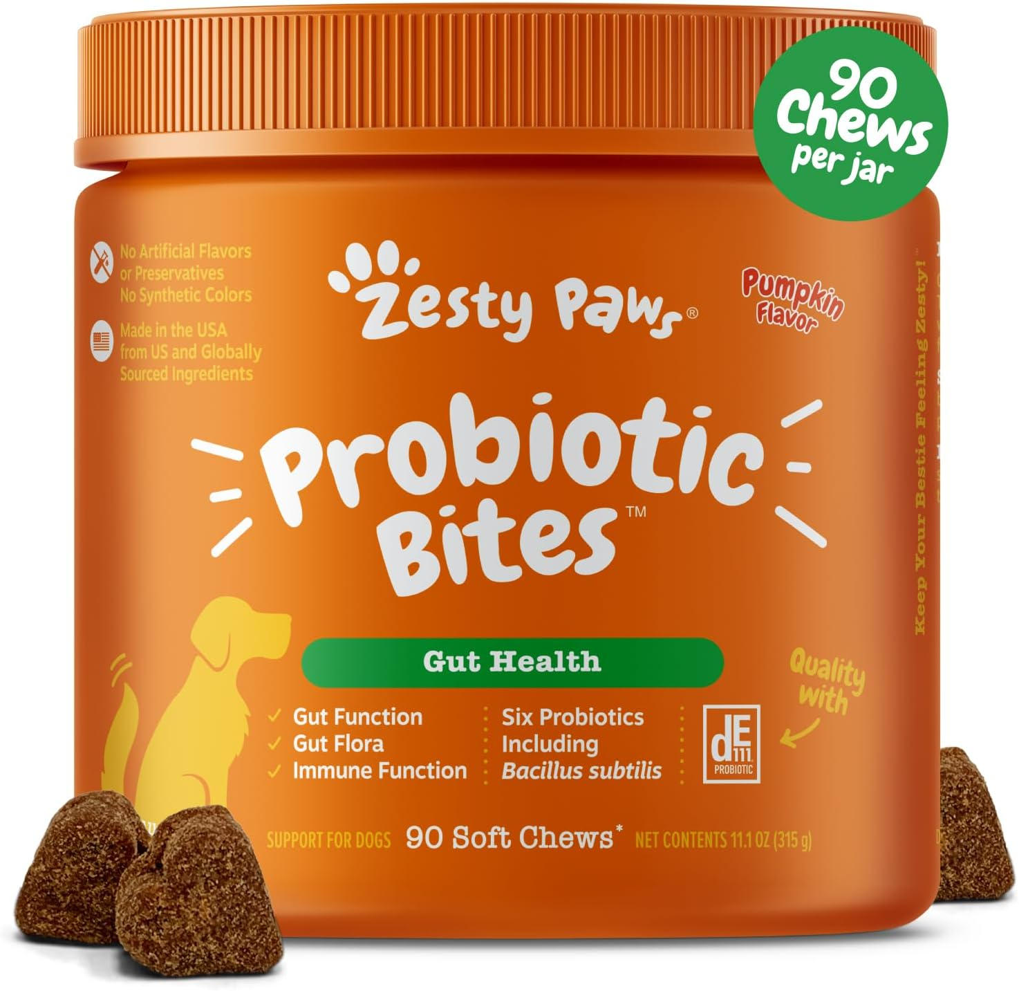 Zesty Paws Probiotic for Dogs - with Natural Digestive Enzymes + Prebiotics & Pumpkin - for Diarrhea & Upset Stomach Relief + Gas & Constipation - Allergy & Immune + Hot Spots & Bad Breath Aid image number 5