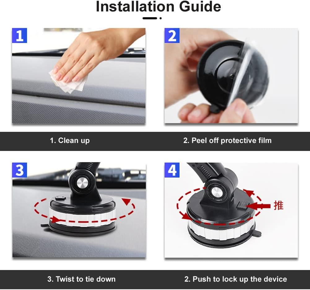 AUTOXBERT Car Phone Holder Mount Suction Cup Universal Mobile Phone Holder for Car Windscreen Dashboard Window 360 Degree Adjustable Compatible with Iphone Pro Max Samsung Etc All 4-7 Inches Screen image number 6