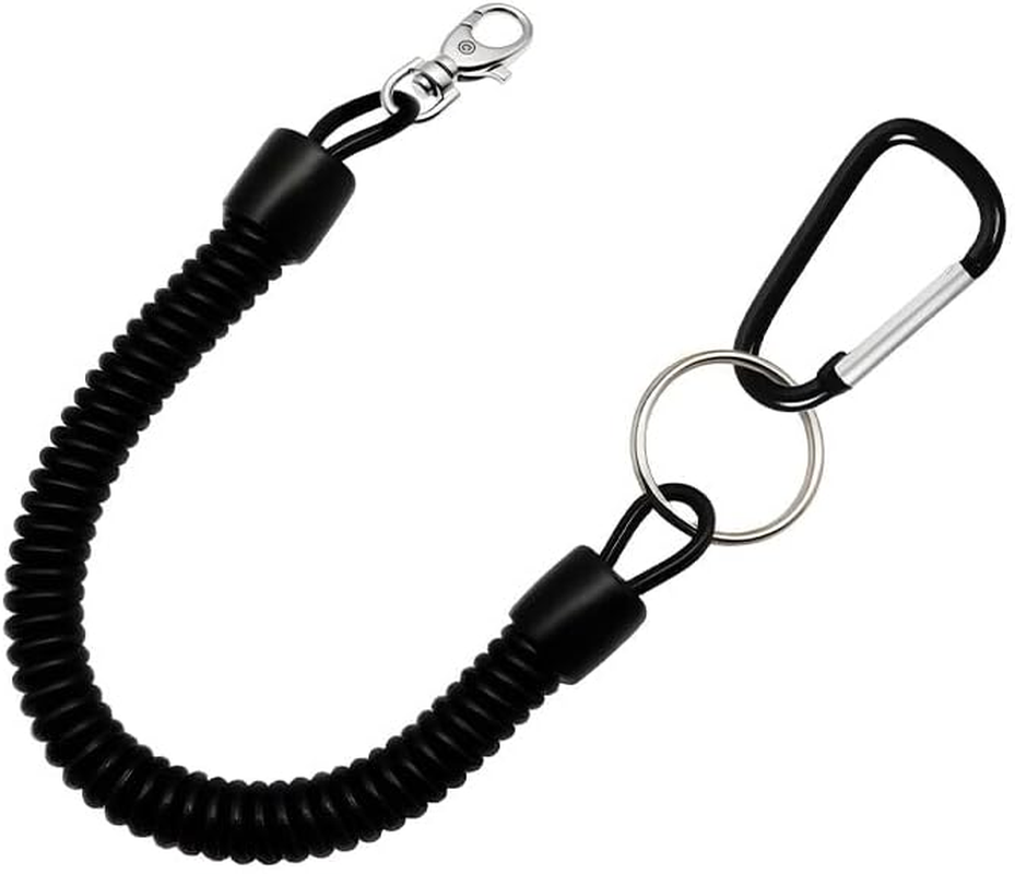 Fishing Lanyard, Retractable Safety Coiled Cord Lanyard with Lobster Clasp, Elastic Spring Coil Rope Strap Leash for Fishing, Climbing, Boating, Pliers Tool, 1 Pcs