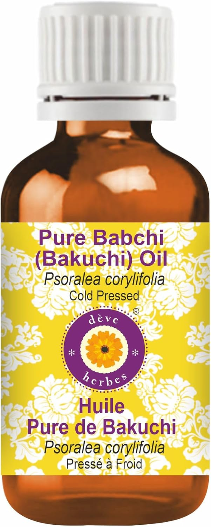 Deve Herbes Pure Babchi (Bakuchi) Oil (Psoralea Corylifolia) Natural Therapeutic Grade Cold Pressed 100Ml (3.38 Oz)