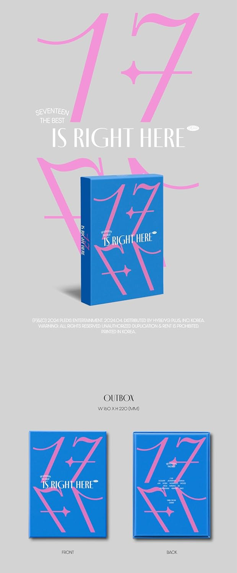 SEVENTEEN 17 IS RIGHT HERE Best Album Dear Version Cd+24P Booklet+28P Lyric Book+4P Photocard+Tracking Sealed image number 4