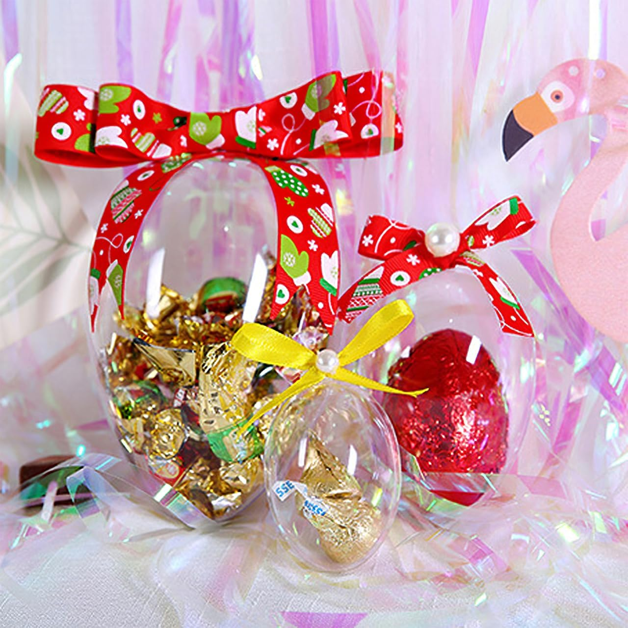 COHEALI Fillable Eggs Clear Easter Eggs Empty Eggs Fillable for Filling, Party Favor, Basket Stuffers, Crafts50X80Mm image number 1