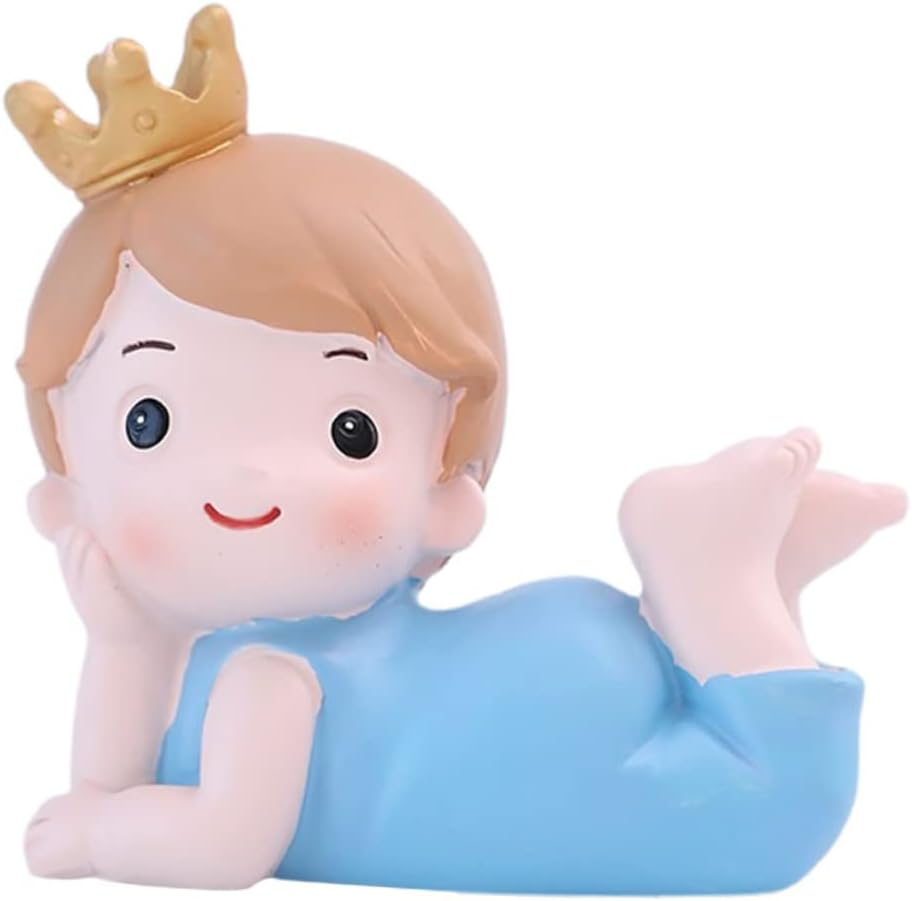 GRIRIW 1Pc Cake Decoration Baby Boy 1St Birthday Decoration Party Supply Birthday Dessert Topper Desk Topper Prince Figurines Birthday Cake Ornament Table Desktop Resin Lovers image number 4