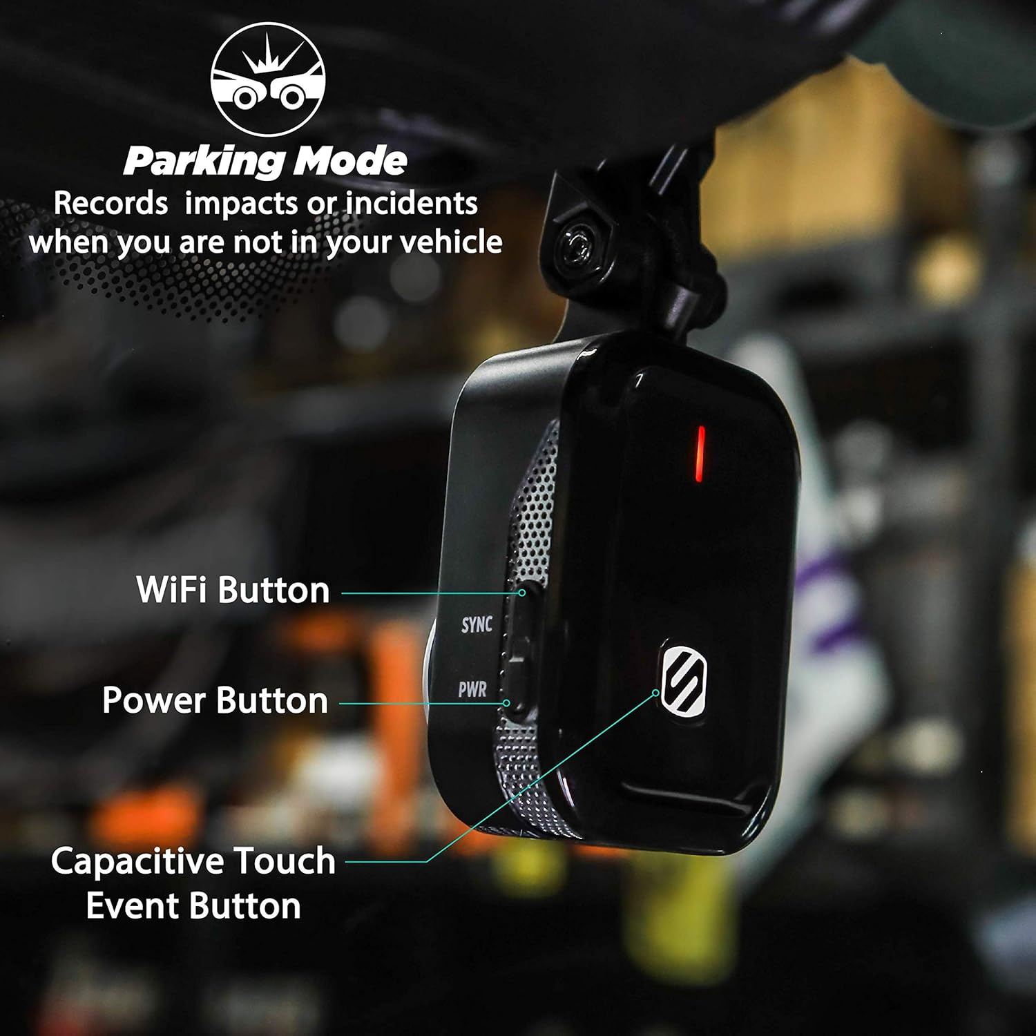 Scosche Dash Cam, Nexar, 1080P, Sony Starvis, 3M Mount 32GB SD image number 4