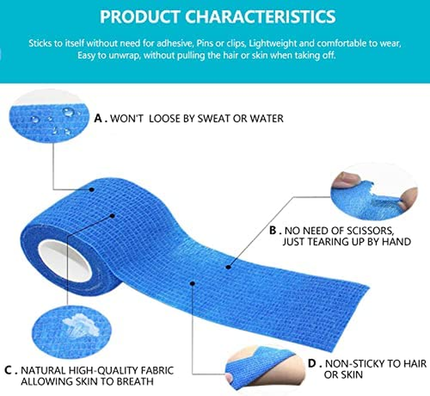 YOZOTI 24 Packs Self Adherent Cohesive Wrap 2'' Wide, 5 Yards, Elastic Self Adhesive Tape, All Sports Athletic Tape, Non-Woven Wrap, Breathable Tape image number 1