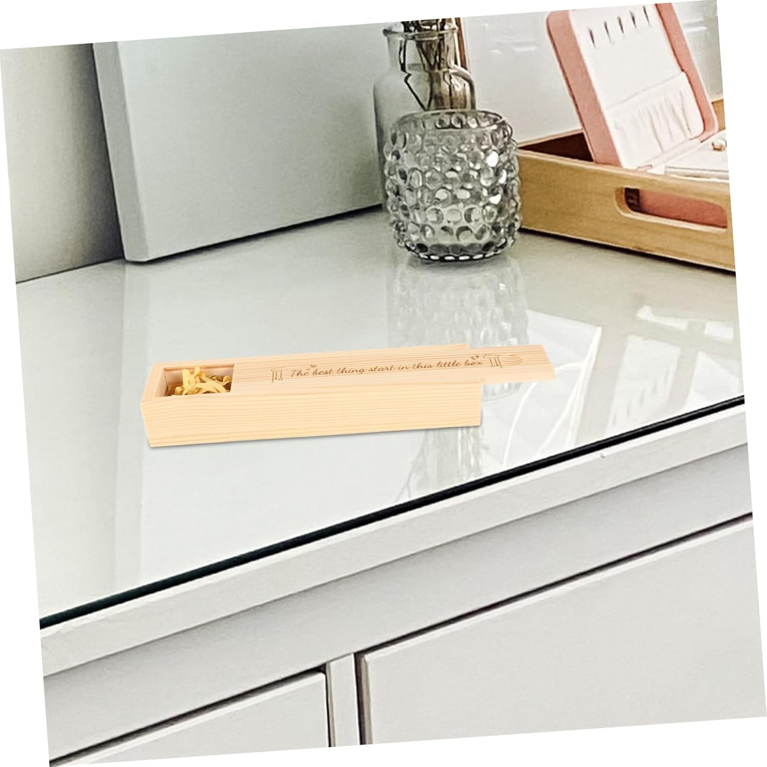 Iplusmile Wooden Pregnancy Test Keepsake Box for Newborn Announcement Lidded Storage Case for Pregnant Women Unique Shower