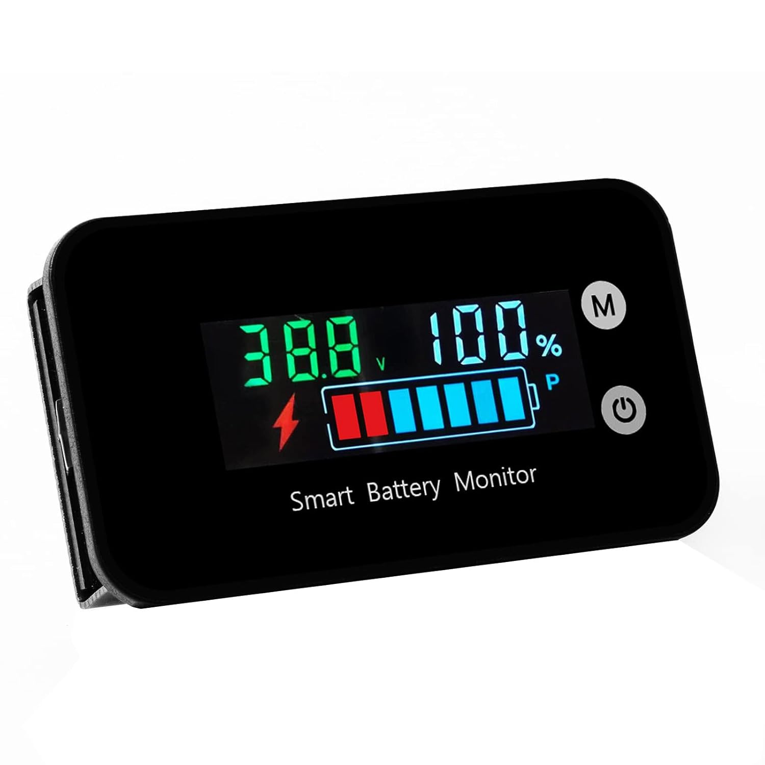 Upgrade IPX7 Waterproof Battery Monitor, 12V 24V 36V 48V 60V 72V Digital Display Battery Capacity Tester with Buzzer Alarm and Temperature for Car, Golf Cart, RV, Boat image number 4
