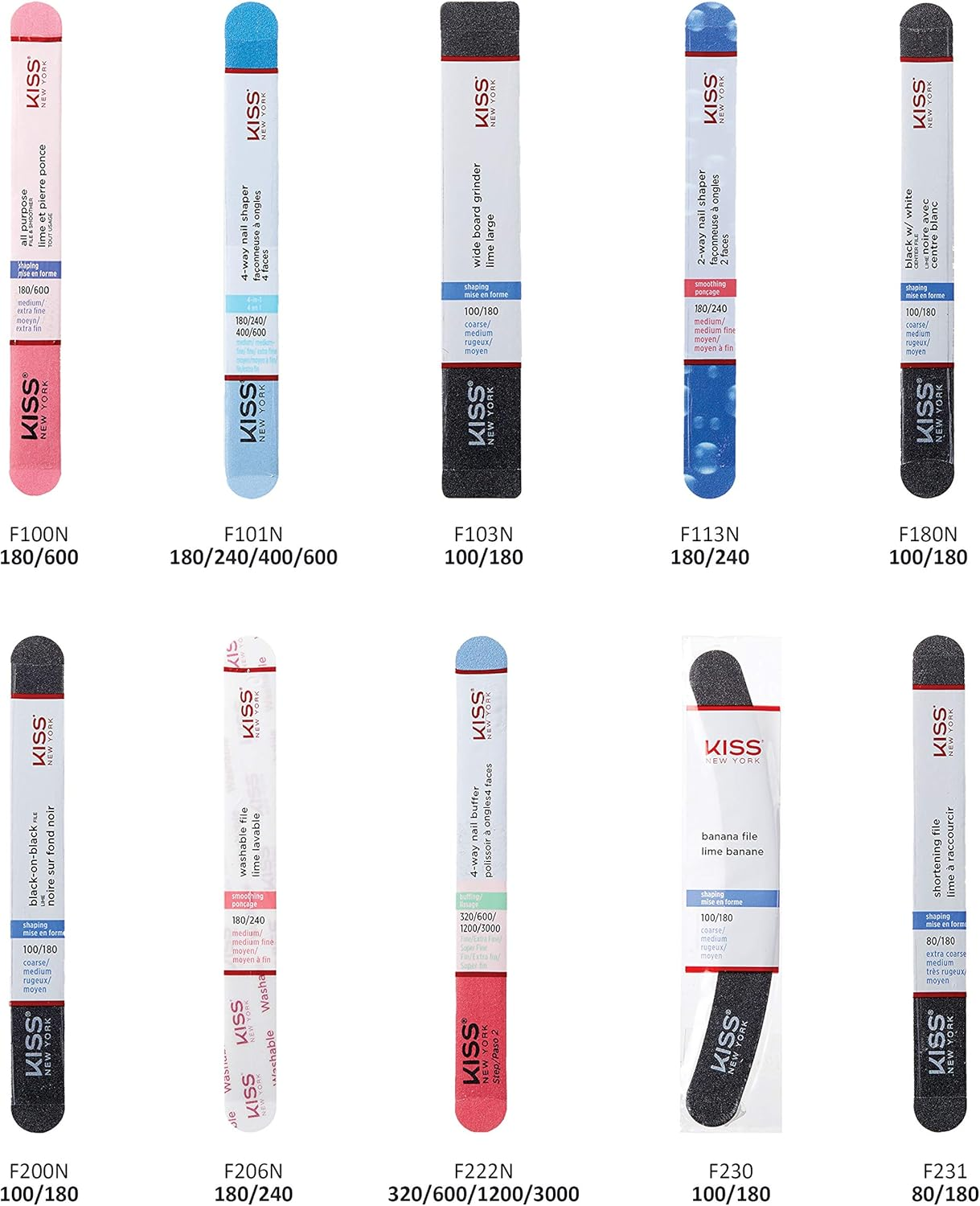 KISS 4-Way Nail Shaper - 180 Medium / 240 Medium / 400/600 Extra Fine image number 4