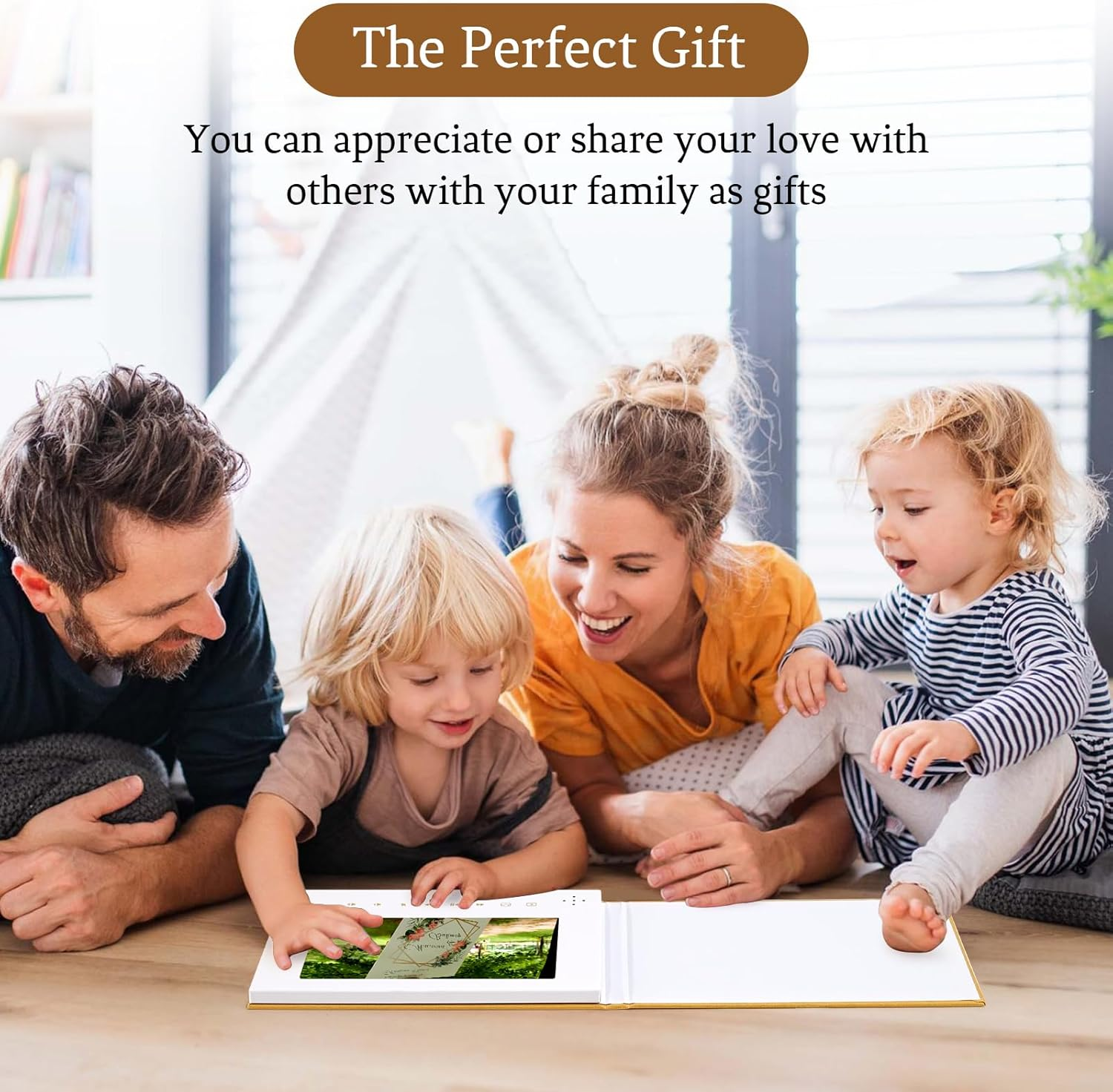 Eternal Love : Our Wedding Video Greeting Card Book - Luxury Linen Bound Album with 7&rdquo; Display, 4GB Memory, Rechargeable Battery. Cherish Every Moment - JTRF (OUR Wedding-Beige) image number 5