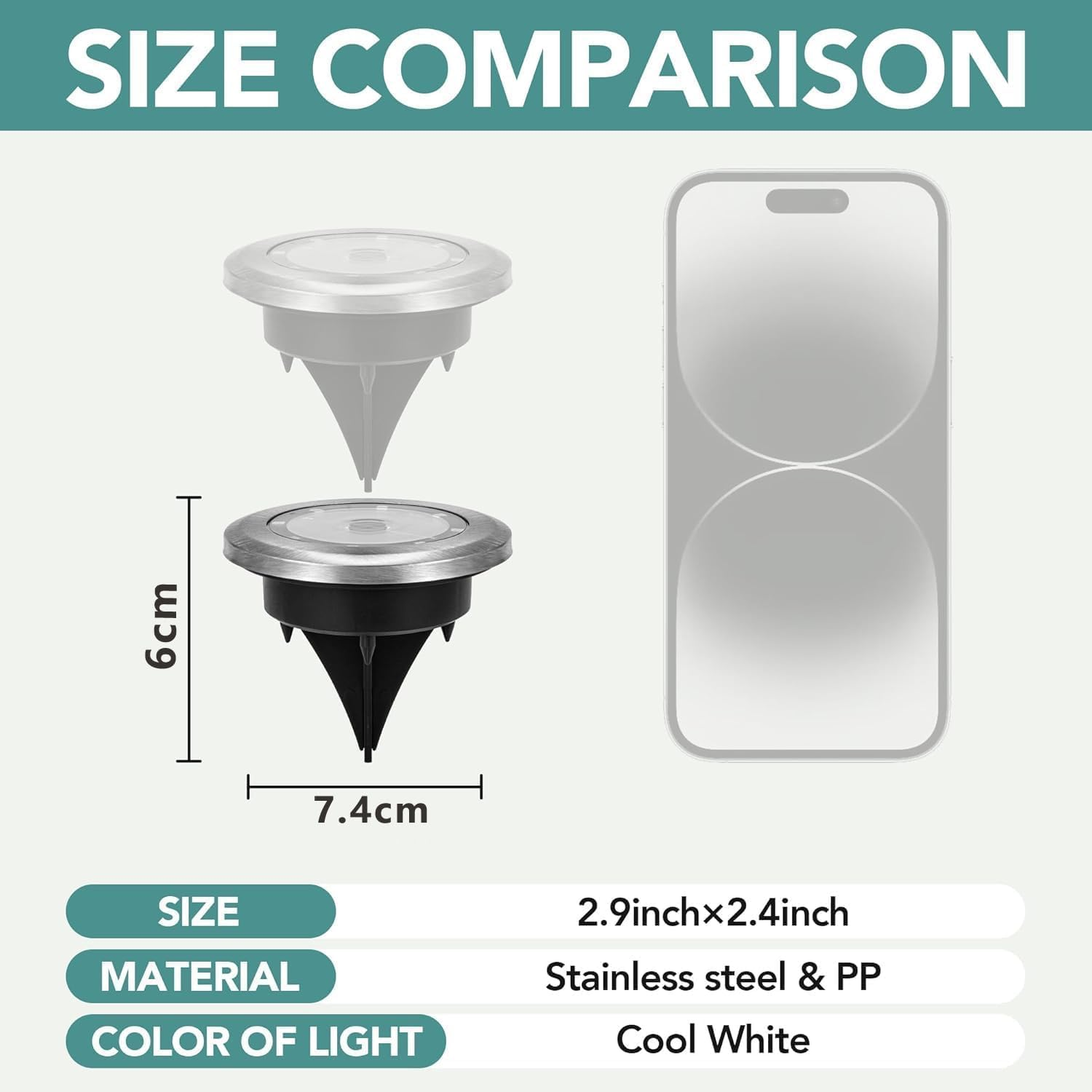 Solar Ground Lights, Waterproof Garden Lights Outdoor 12 Pack, Upgraded Solar Garden Lights, In-Ground Lights LED Landscape Lighting for Pathway Patio Walkway Yard Lawn Deck, Warm White image number 3