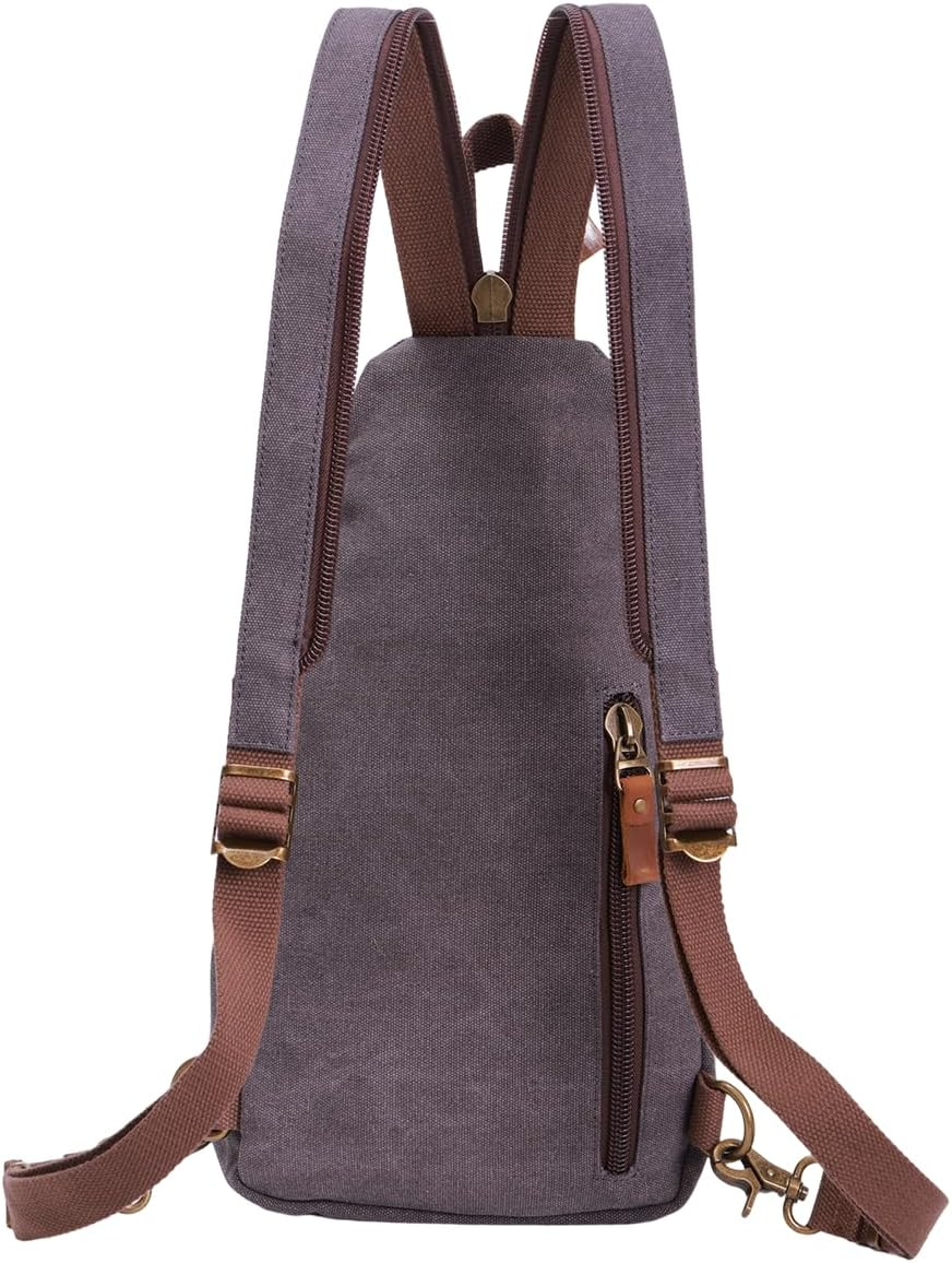 NECTAR YUNBURST D.Grey Shadow Canvas Crossbody Backpack - Ultra-Slim Sling Pack for Urban Cycling/Hiking | 40X25X7Cm Waterproof Daypack Unisex Adventure Essential