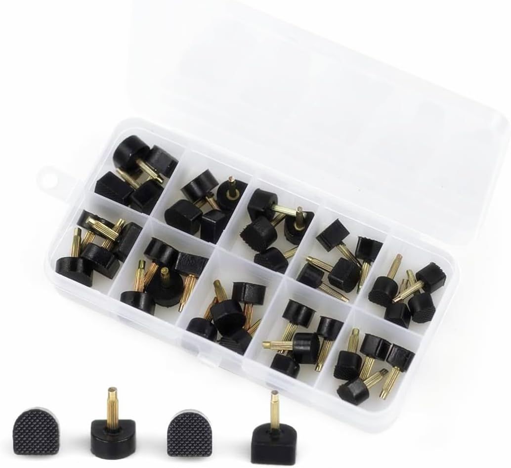 20 Pairs U Shaped High Heel Shoes Replacement Tips Pin,High Heel Shoe Tips - 2 Different Pins Diameter 2.4Mm 3Mm,Women Shoes Caps 8Mm 9Mm 10Mm 11Mm 12Mm (Black) image number 2