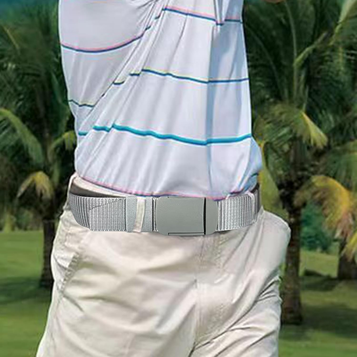 Travel Security Money Belt, Money Belt with Hidden Money Pocket, Undercover Hidden Wallet, Adjustable Canvas Belt for Travel, Money Waist Belt Bag, Anti-Theft Passport Wallets for Men & Women image number 3