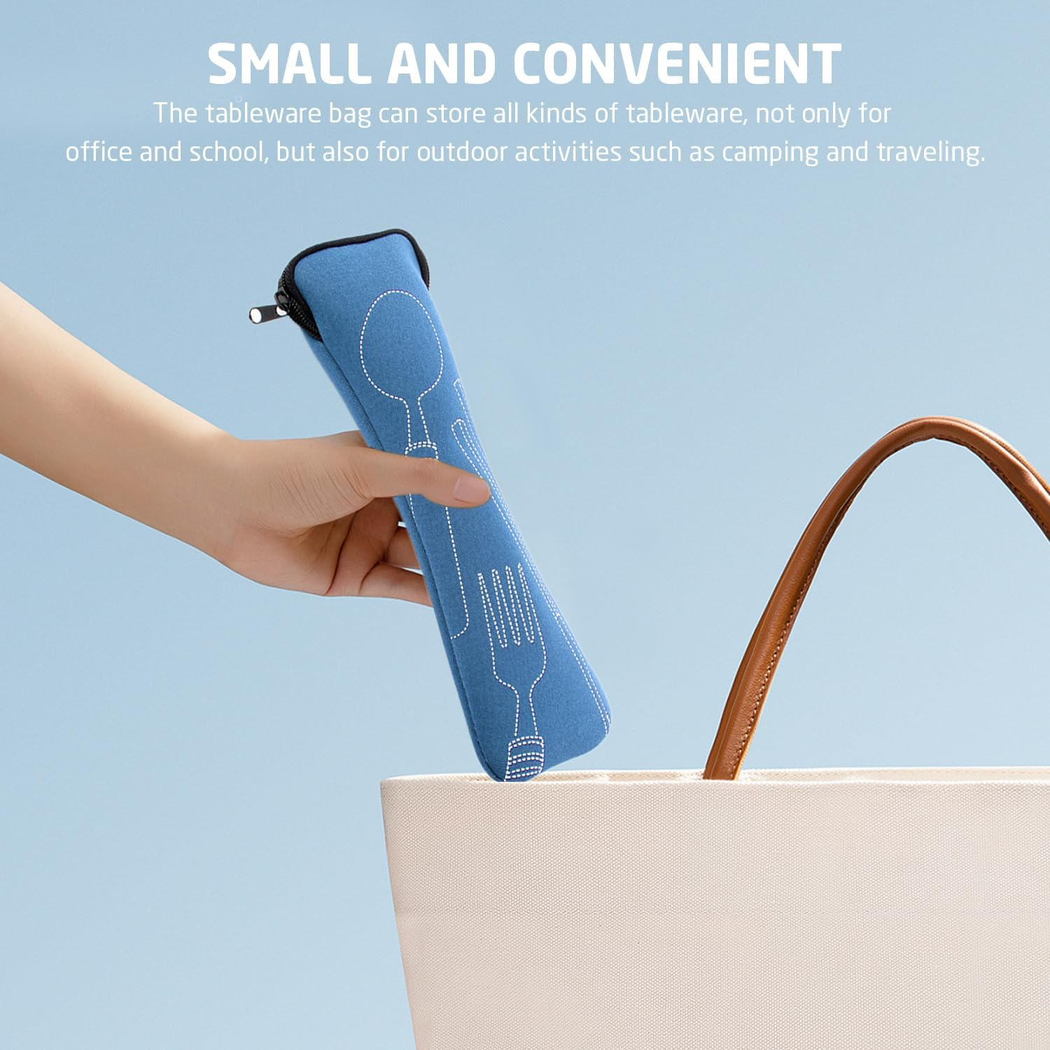 Set of 4 Tableware Bags, Cushion Tableware Storage Bag, Storage Bag for Forks, Spoons, Chopsticks, Stainless Steel Tableware Packaging Bag image number 1